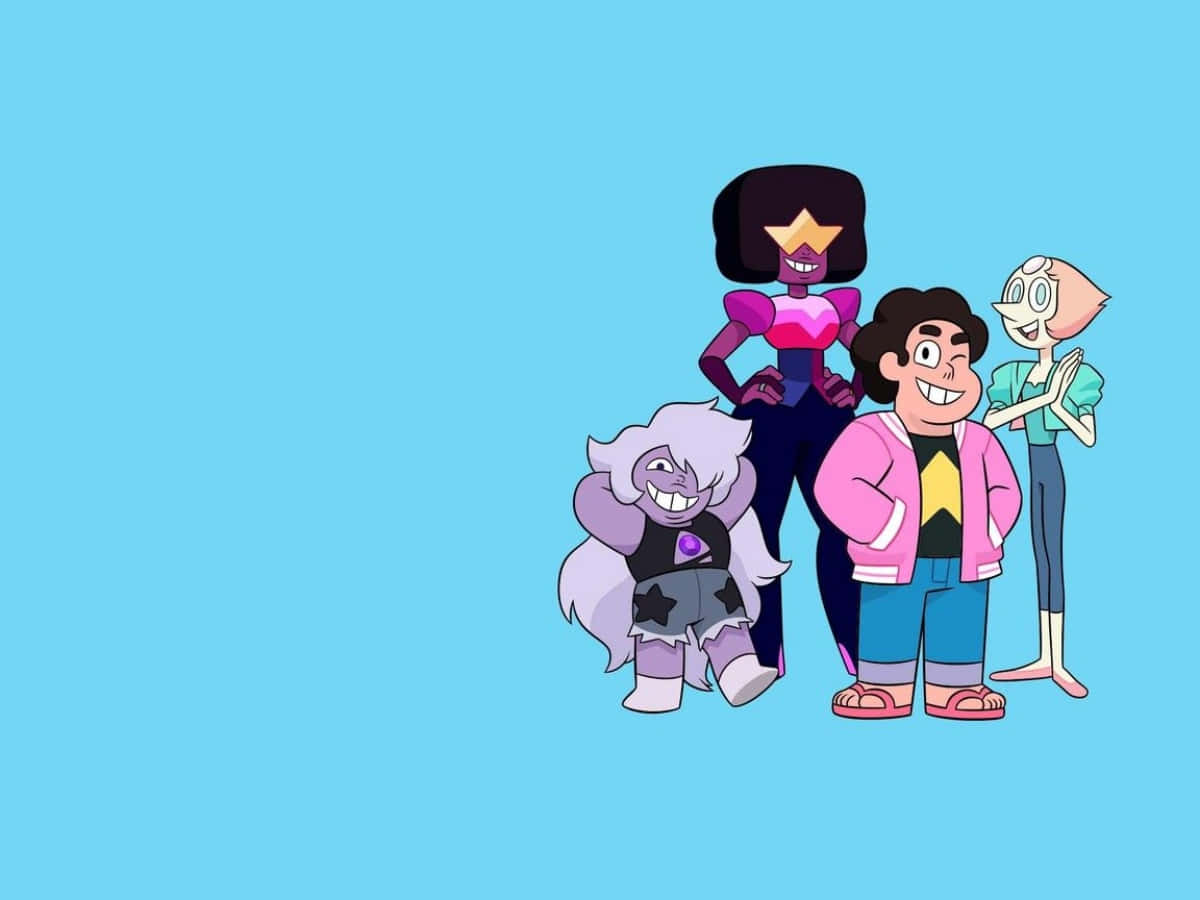 Steven Universe, Steven Universe Characters, light blue background, SD Desktop Wallpaper
