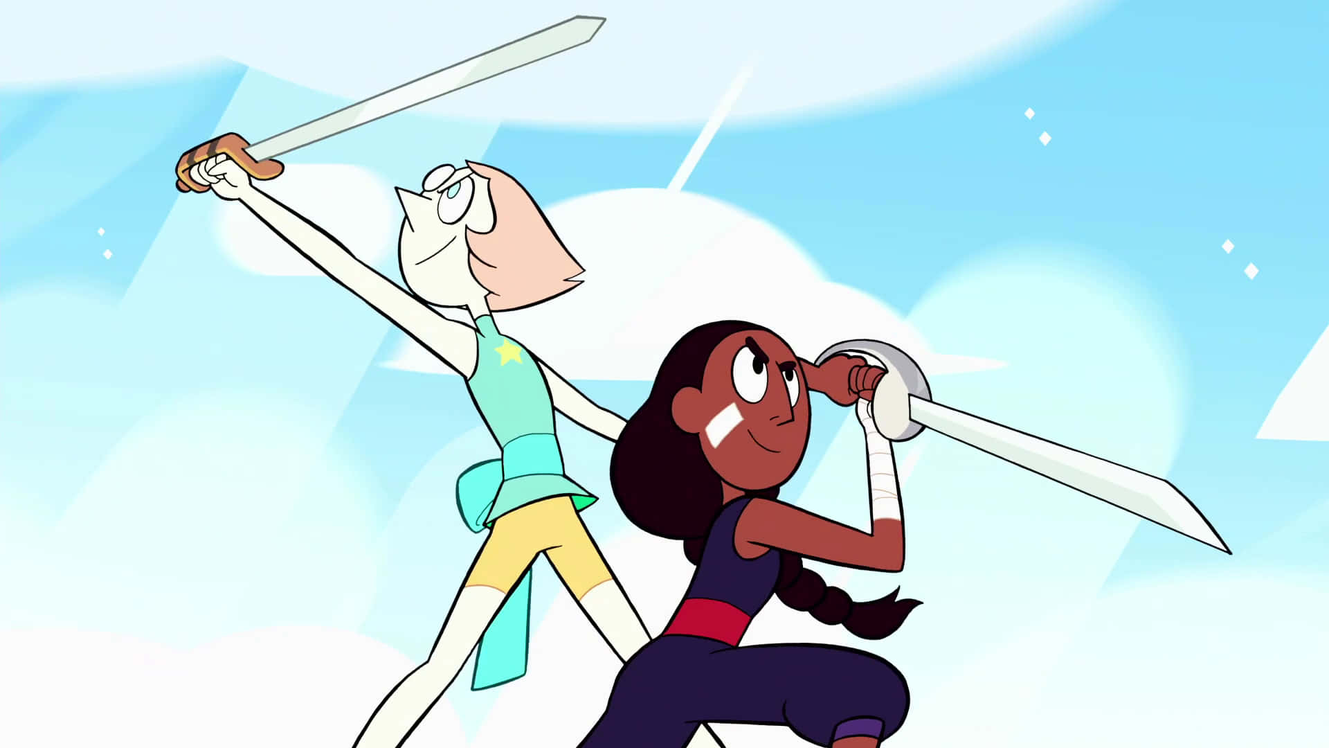 Steven Universe Characters, animated characters, dynamic combat poses, Full HD Desktop Wallpaper