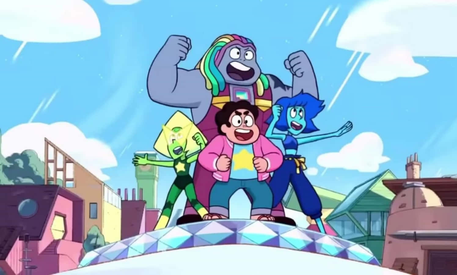 Steven Universe, diamond dome, colorful cartoon town, HD Desktop Wallpaper