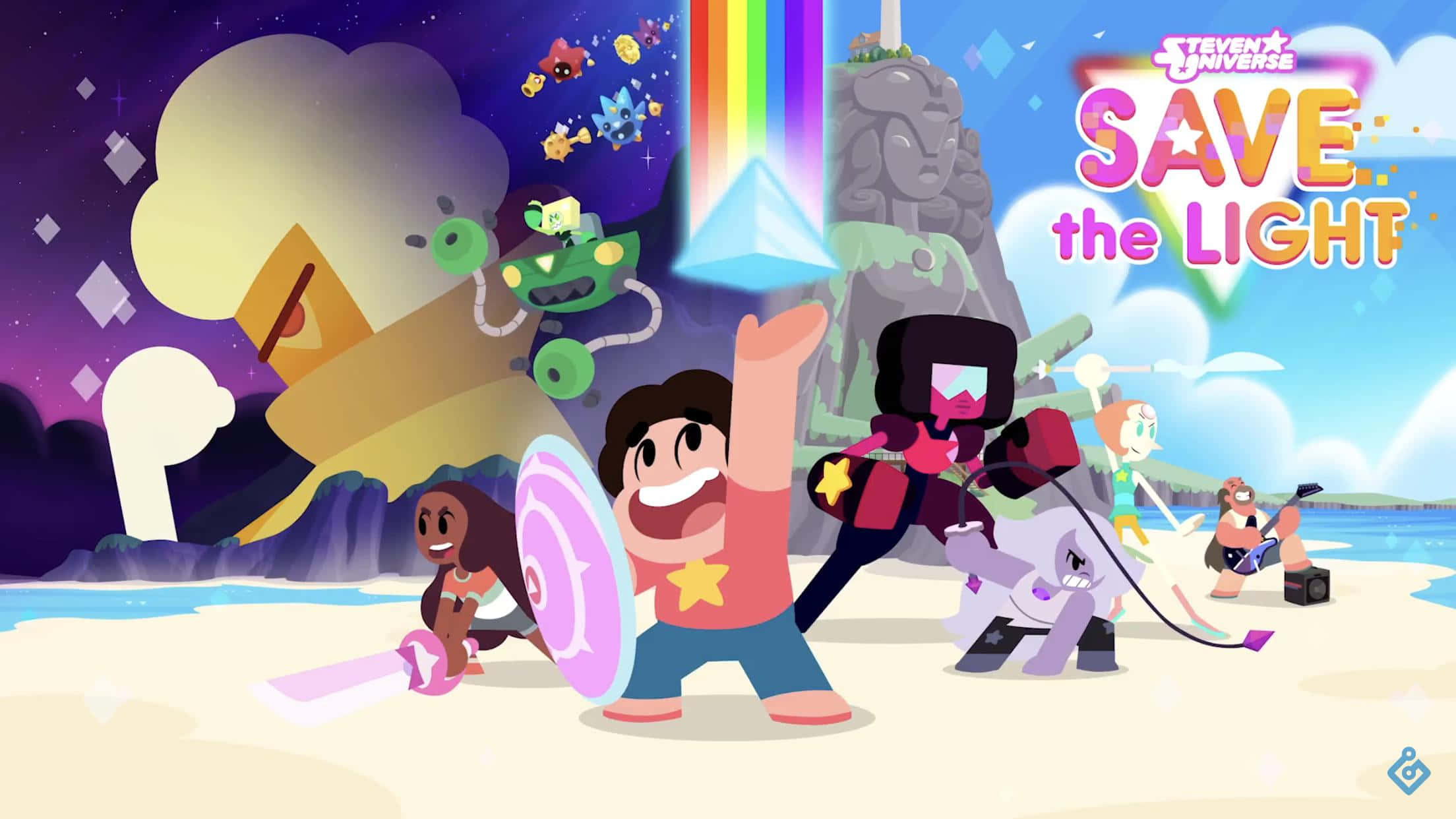 Steven Universe, beach, rainbow, Full HD Desktop Wallpaper