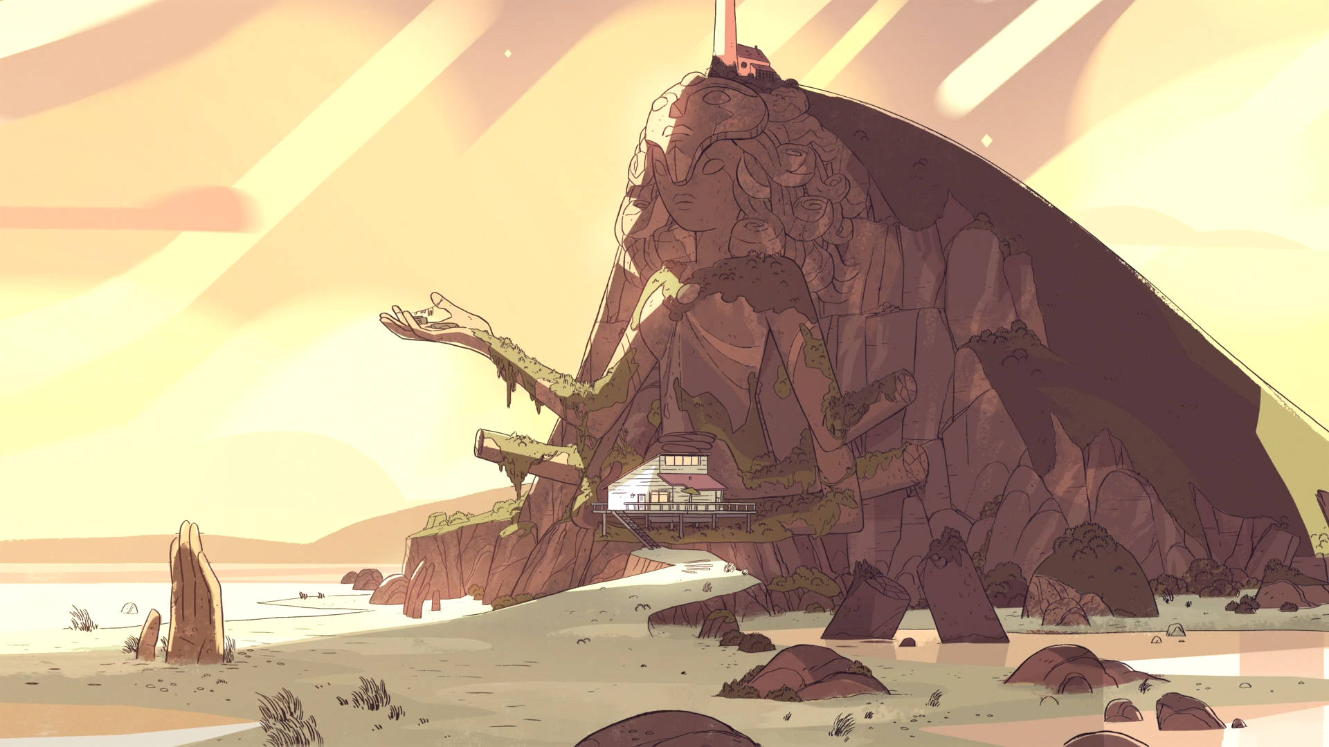 Steven Universe, iPad, stone statue, Full HD Desktop Wallpaper