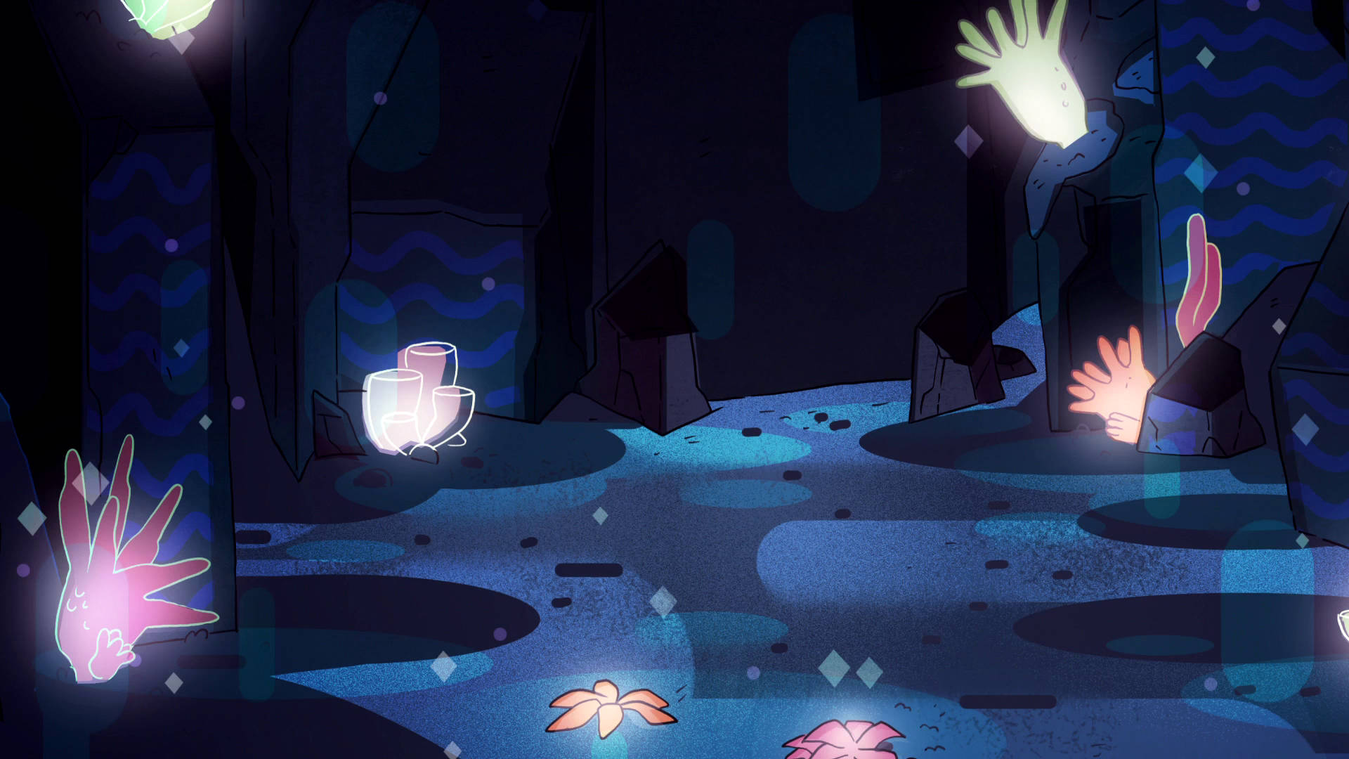 Steven Universe, iPad, glowy landscape, Full HD Desktop Wallpaper