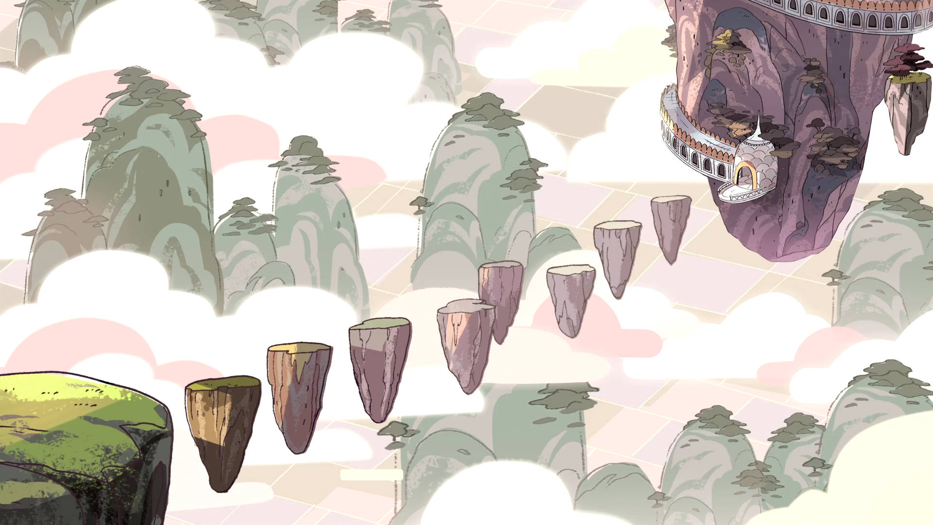 Steven Universe, iPad, floating islands, Full HD Desktop Wallpaper