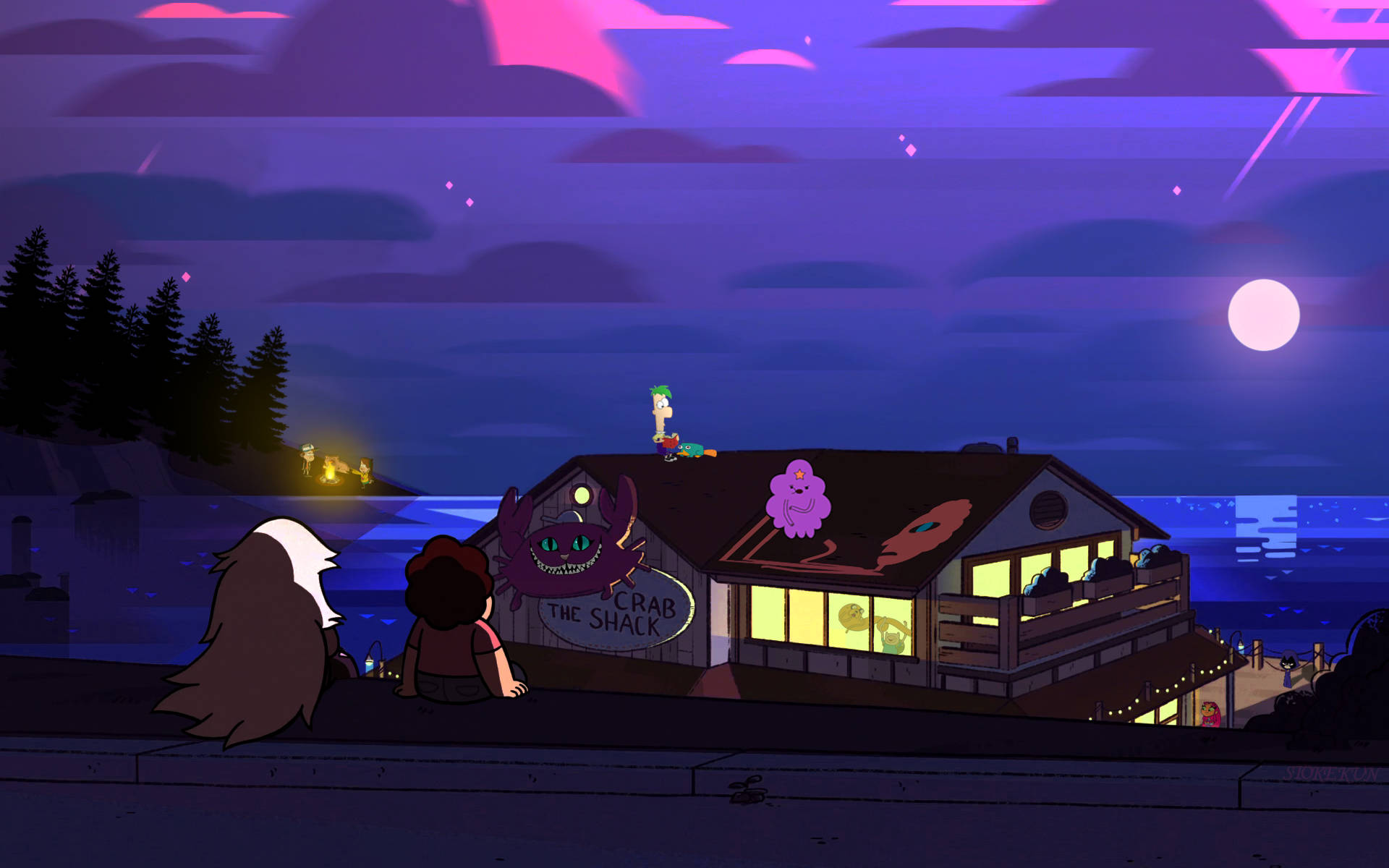 Steven Universe, iPad, crab shack, Full HD Desktop Wallpaper