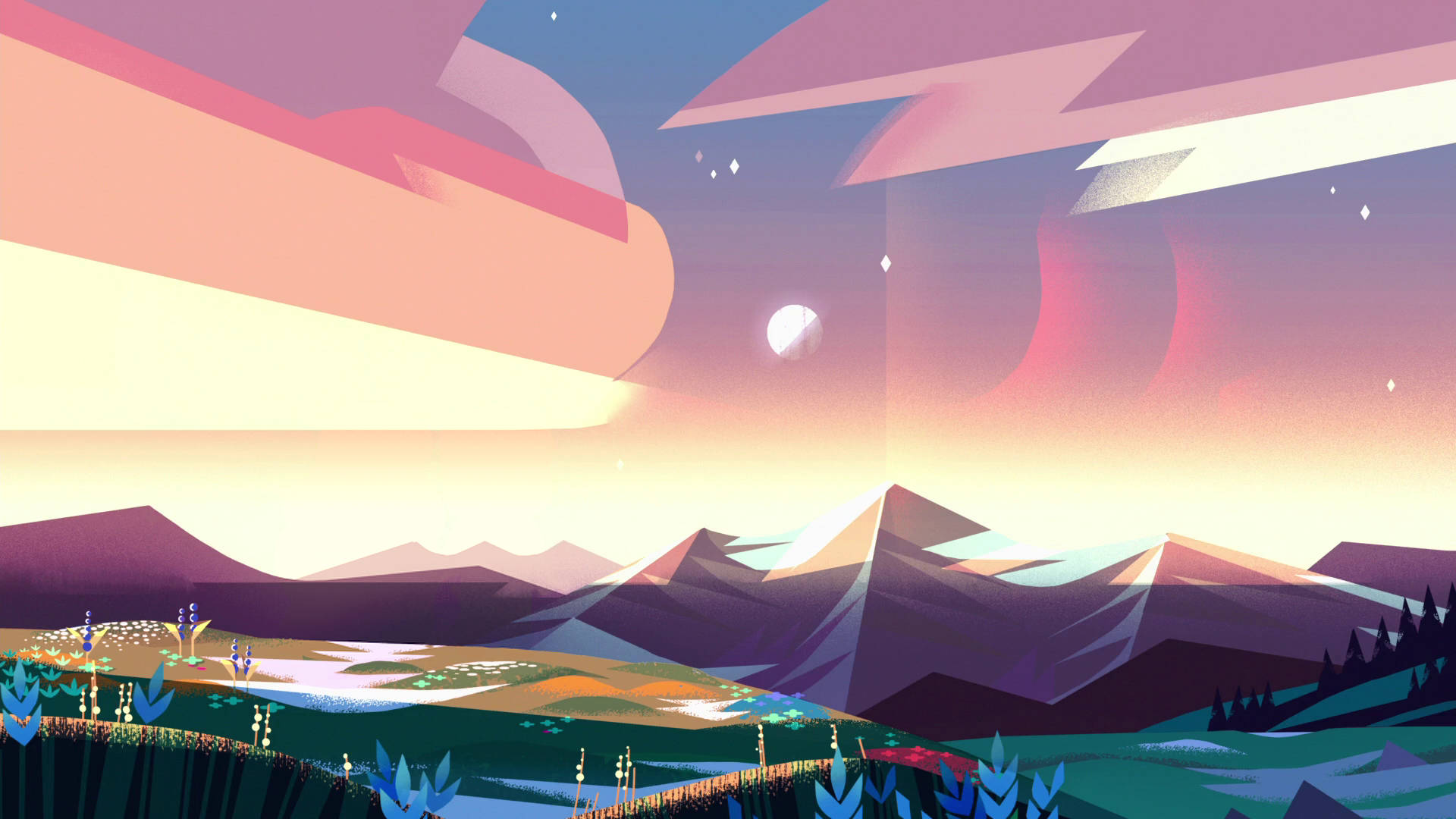 Steven Universe, iPad, Pink Sky, Full HD Desktop Wallpaper
