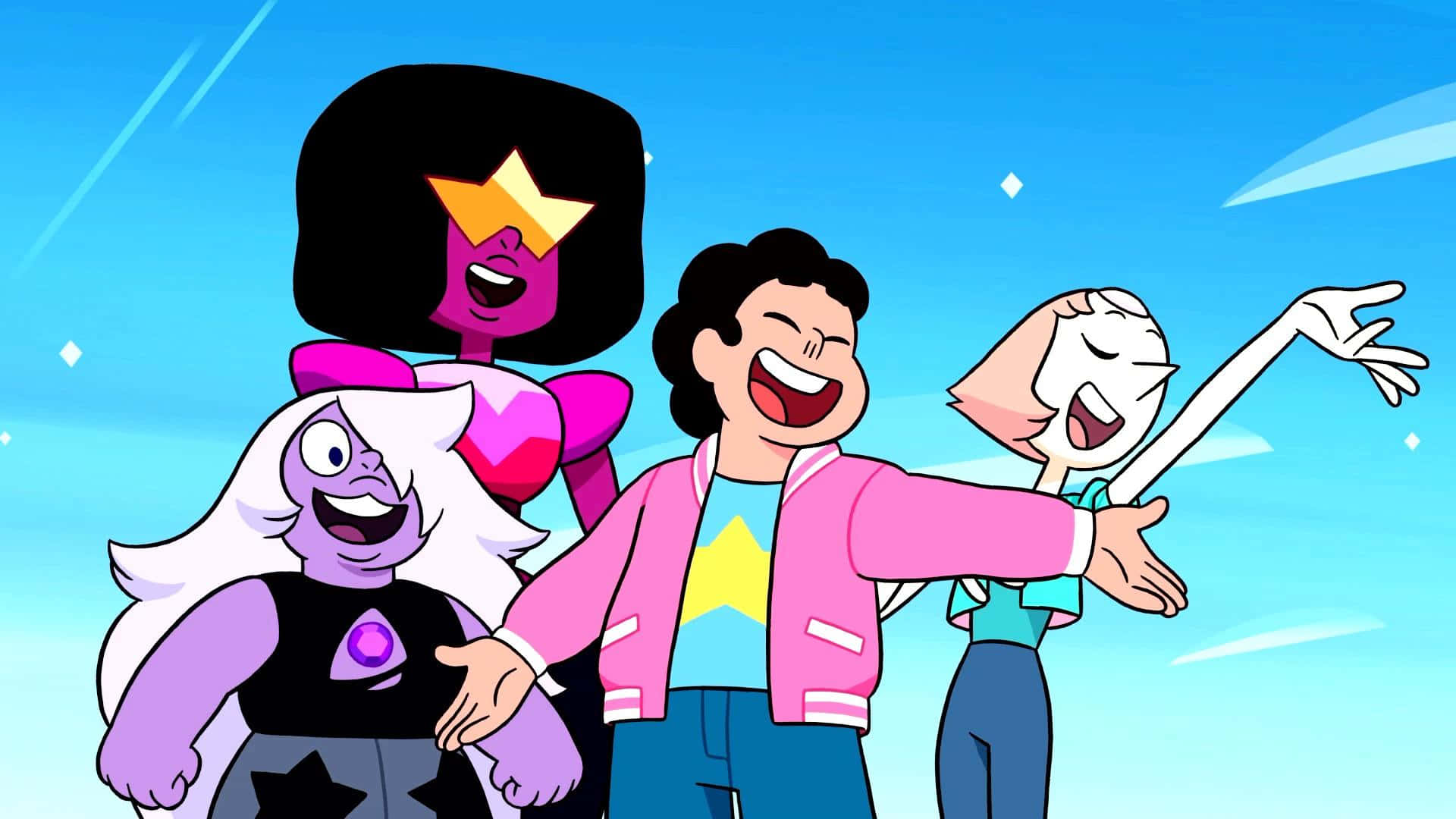 Steven Universe, blue sky, sparkles, Full HD Desktop Wallpaper