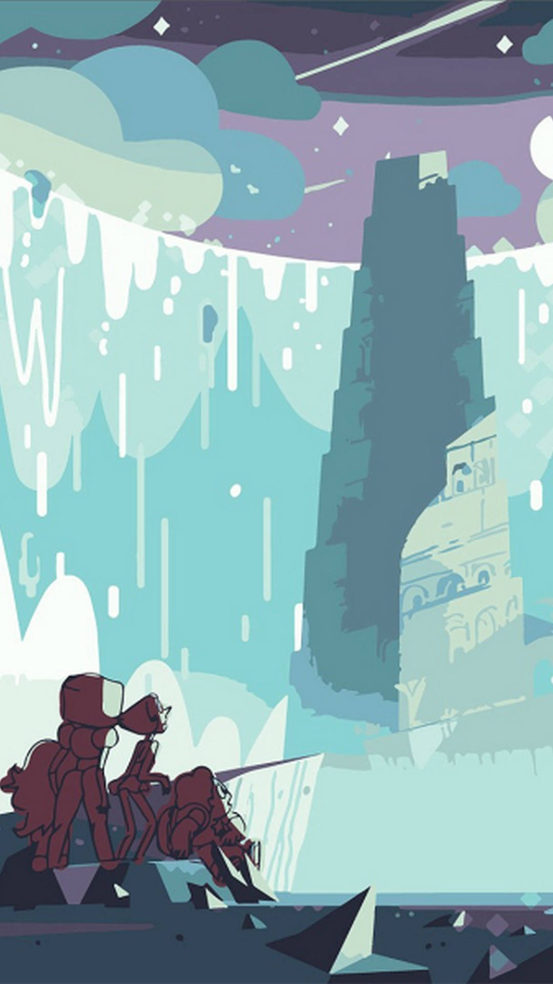 Steven Universe, Waterfall, red suits, Full HD Phone Wallpaper