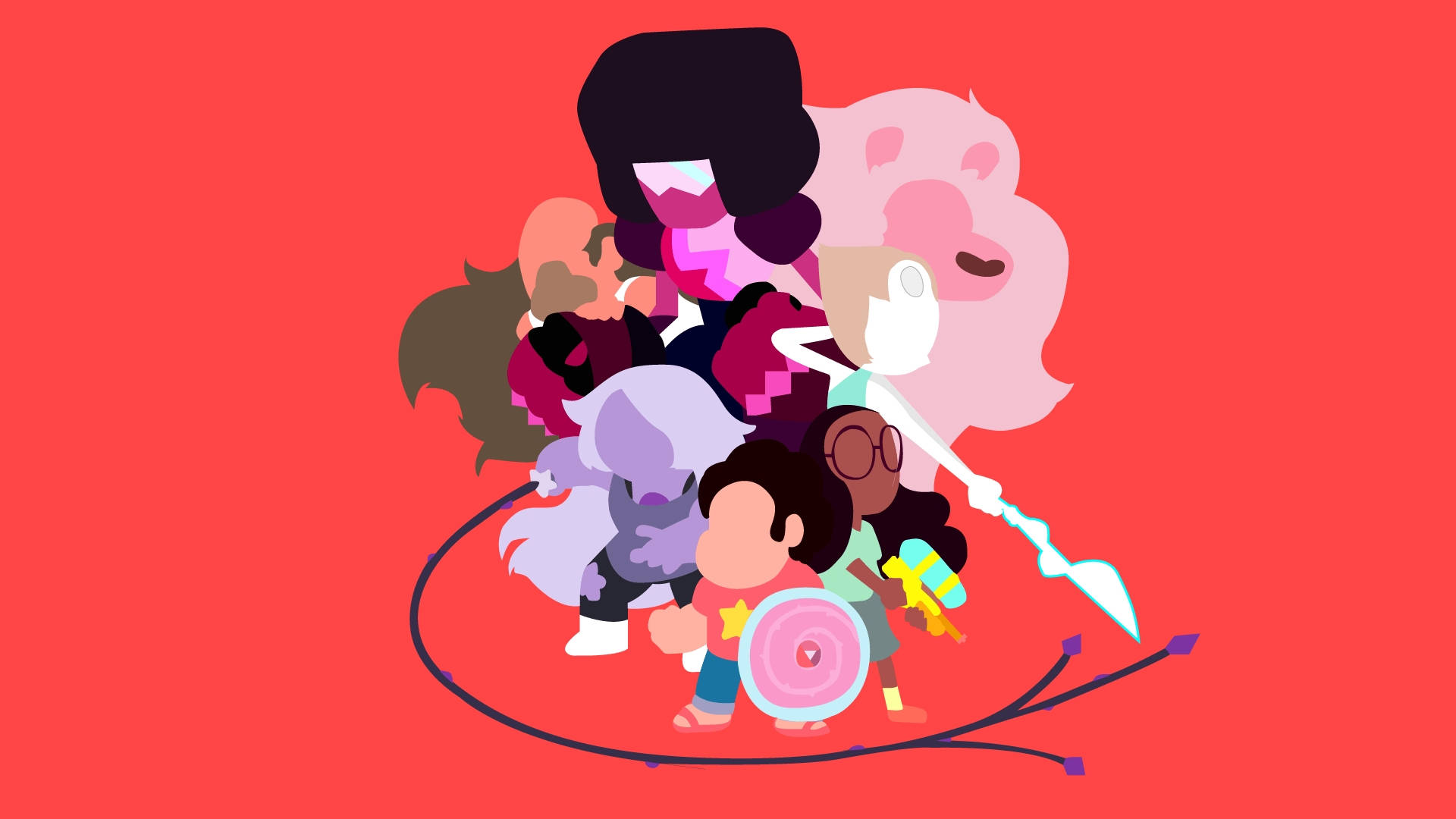 Steven Universe, iPad, red background, Full HD Desktop Wallpaper