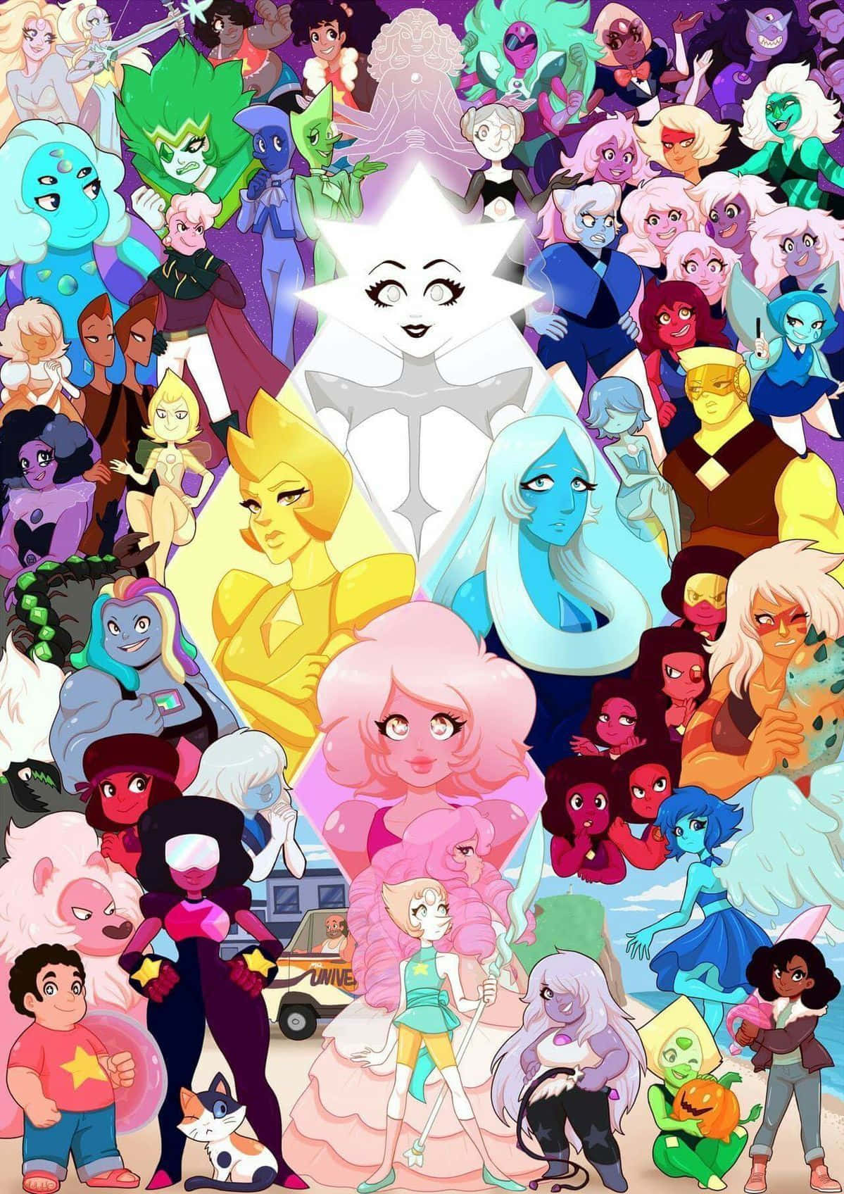 Steven Universe, characters, star-shaped figure, HD Phone Wallpaper