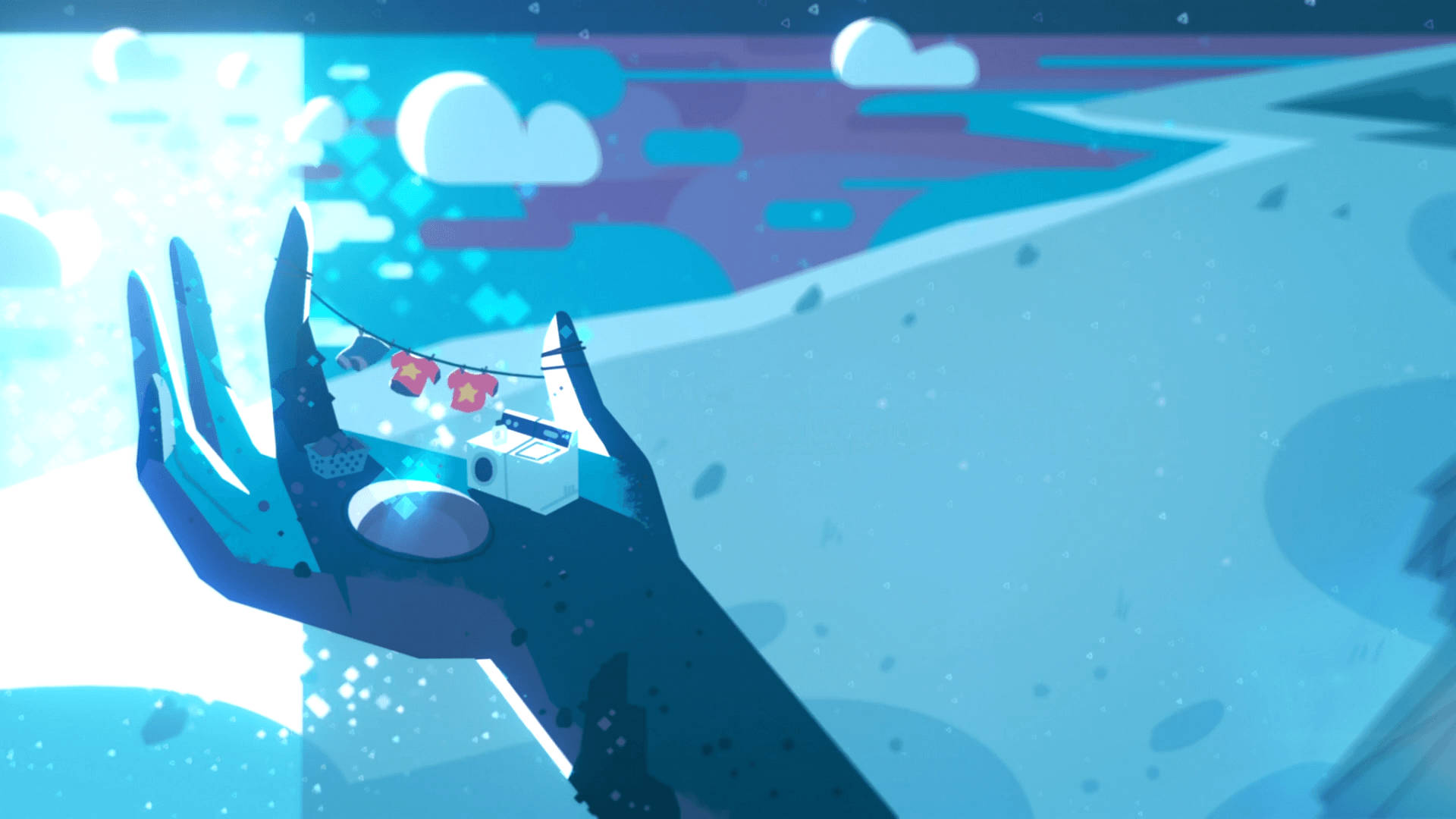 Steven Universe, laundry area, dreamy blue sky, Full HD Desktop Wallpaper