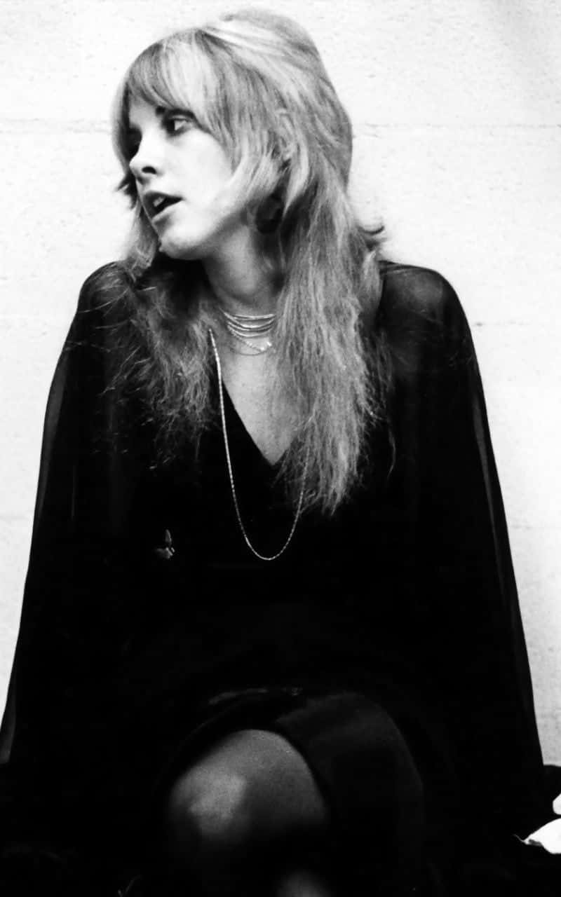 Stevie Nicks, black and white portrait, long hair, HD Phone Wallpaper