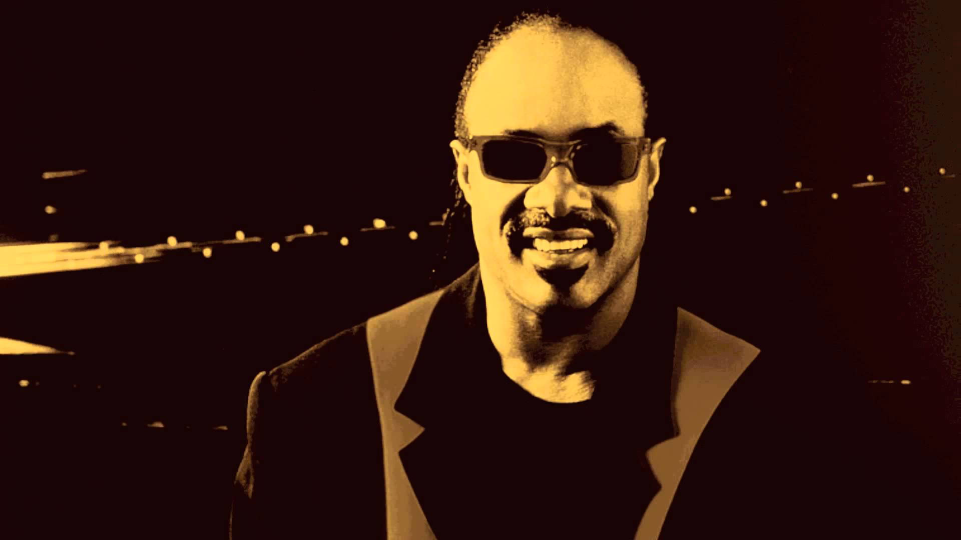 Stevie Wonder, yellow filter, sunglasses, Full HD Desktop Wallpaper