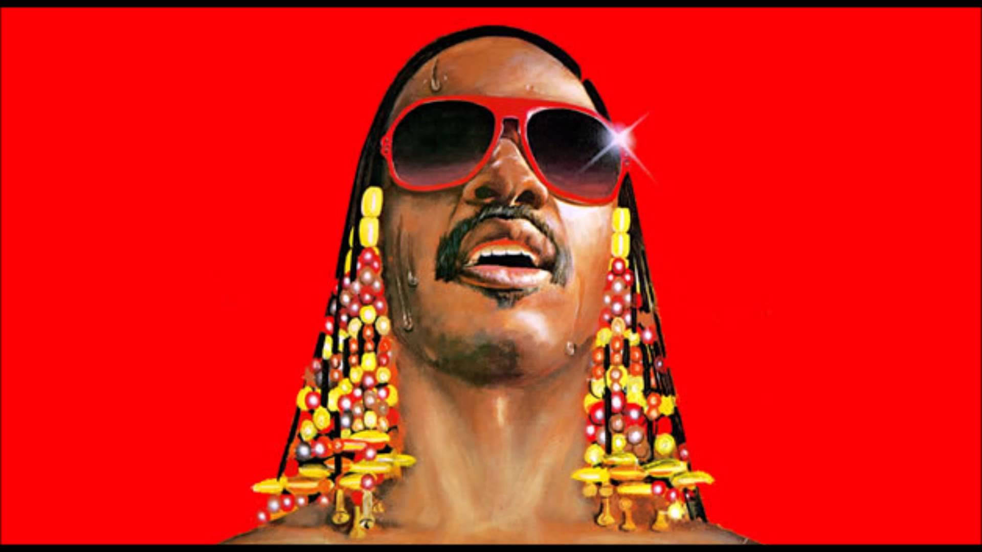 Stevie Wonder, beaded hairstyle, red sunglasses, Full HD Desktop Wallpaper