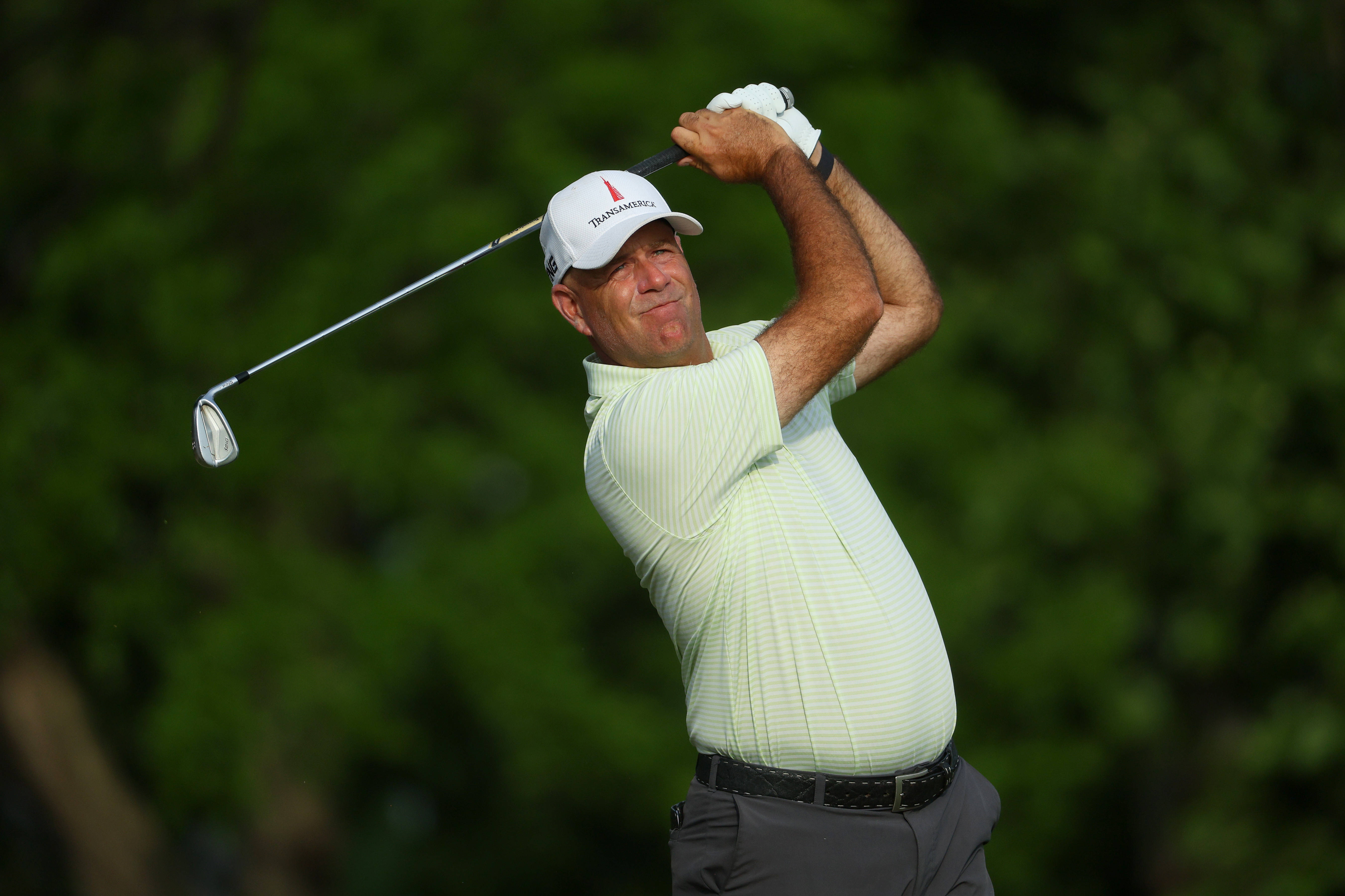 Stewart Cink, golfer, mid-swing, 5K Desktop Wallpaper