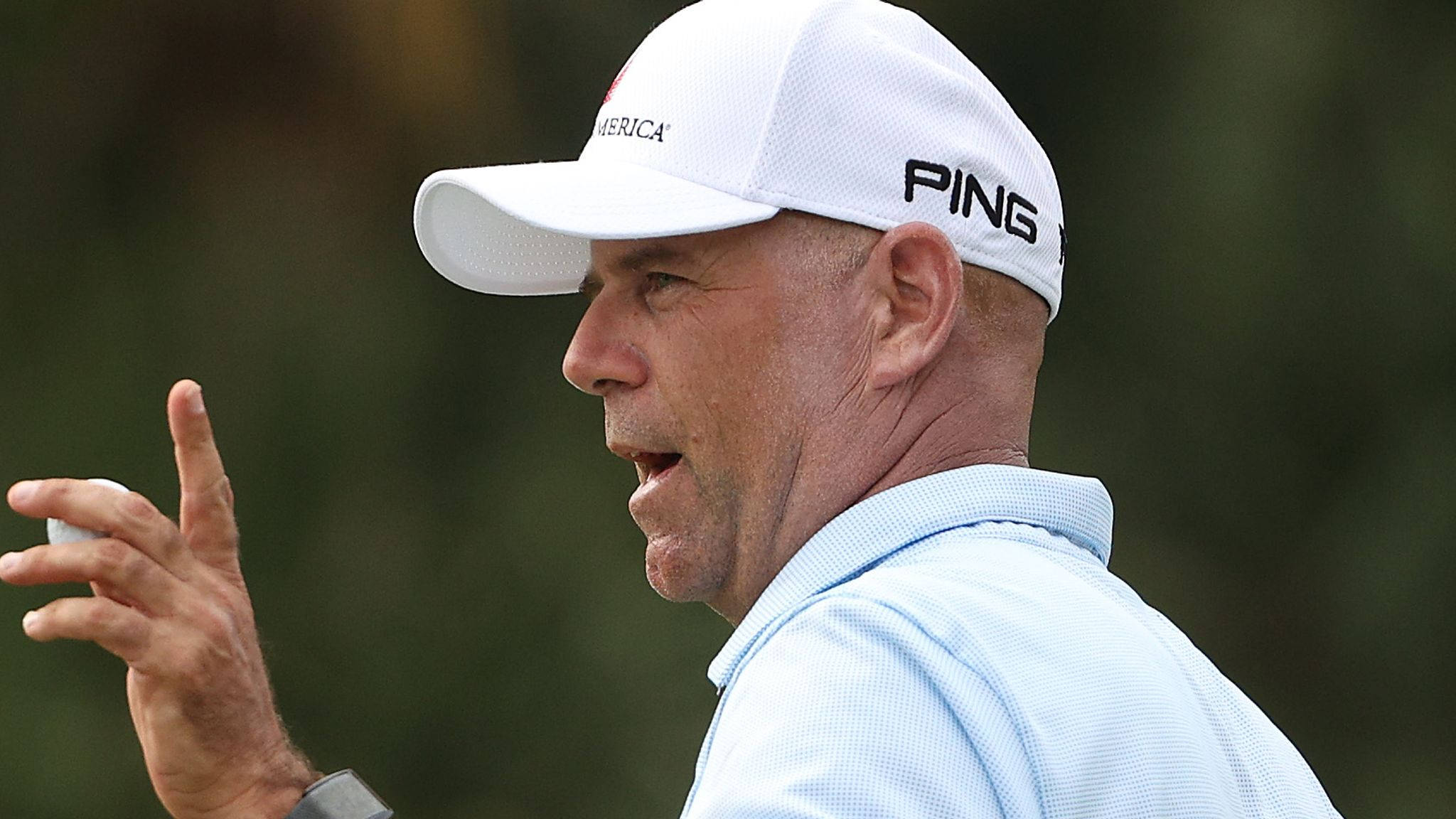 Stewart Cink, golf ball, white cap, Full HD Desktop Wallpaper