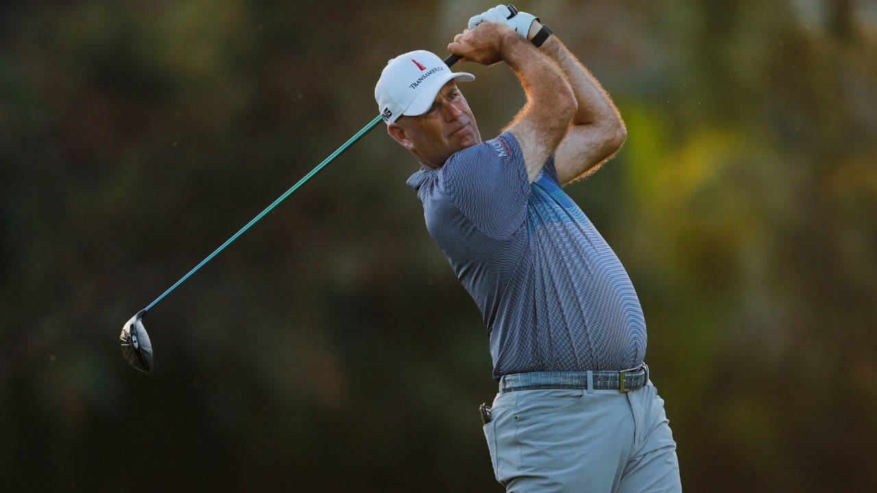 Stewart Cink, teal club, autumnal background, HD Desktop Wallpaper