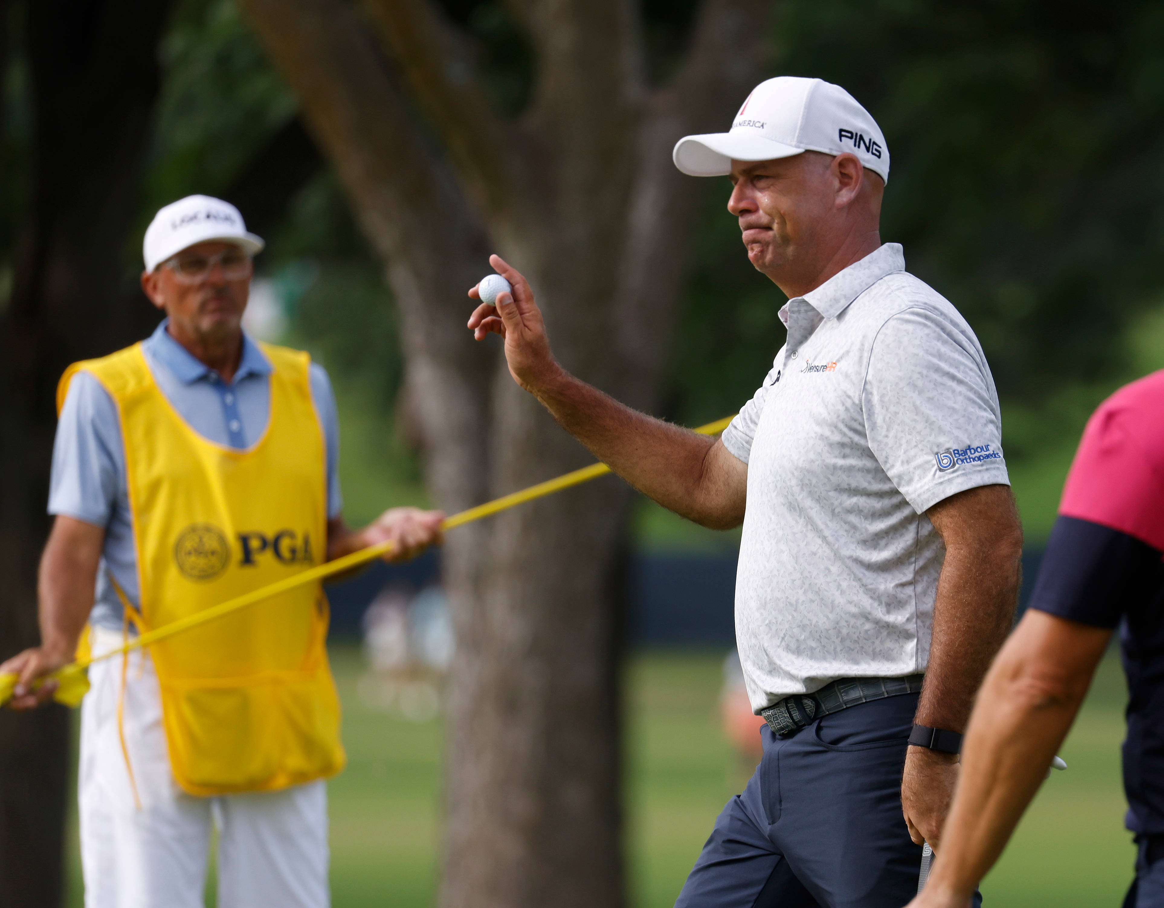 Stewart Cink, white cap, grey shirt, 4K Desktop Wallpaper