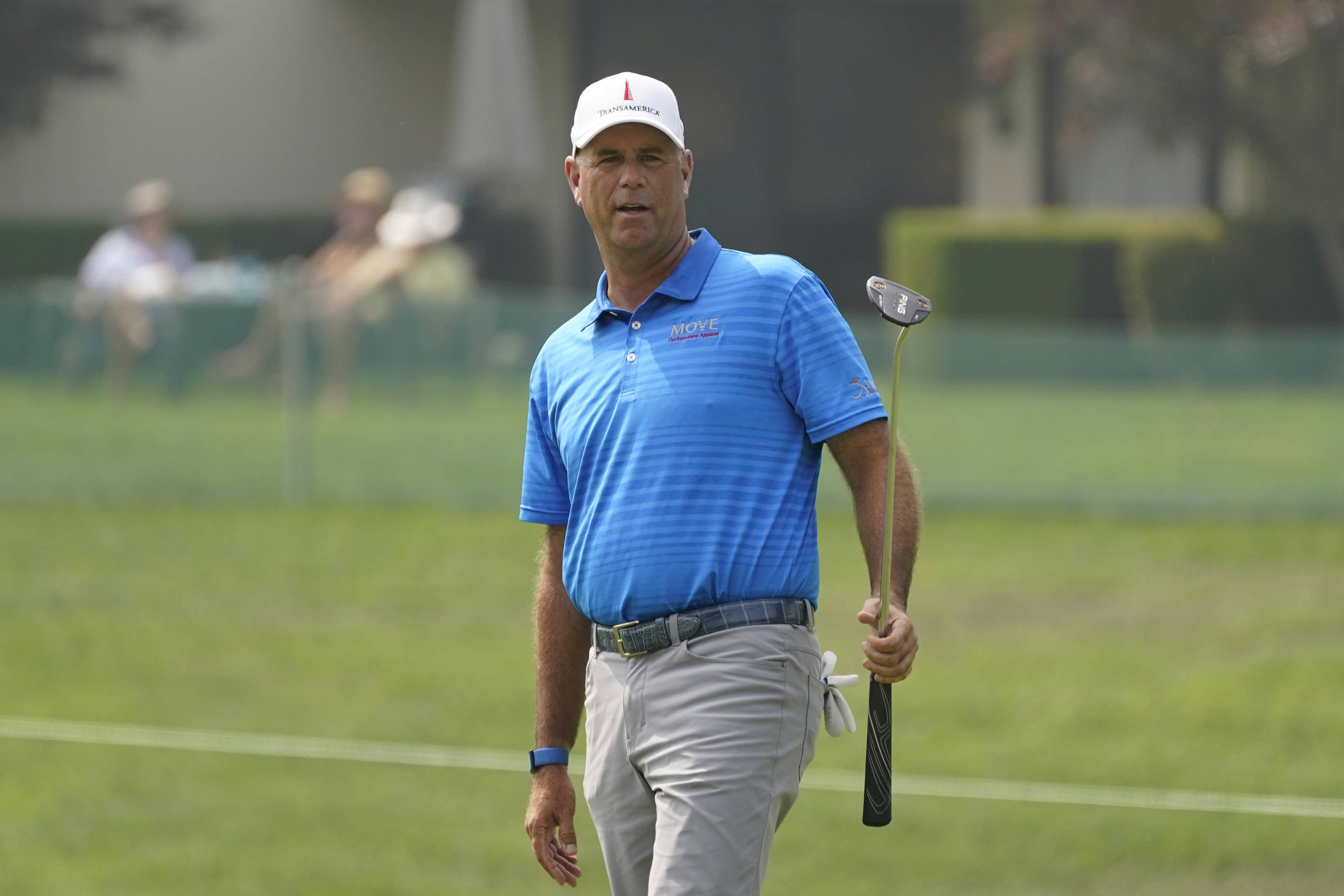 Stewart Cink, blue striped shirt, white cap, 2K Desktop Wallpaper