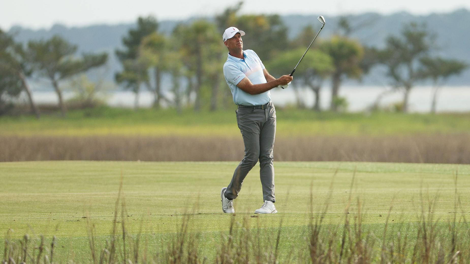 Stewart Cink, light blue shirt, grey pants, HD Desktop Wallpaper