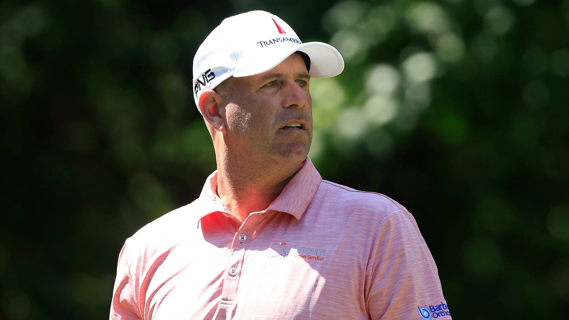 Stewart Cink, pink polo, white cap, Full HD Desktop Wallpaper