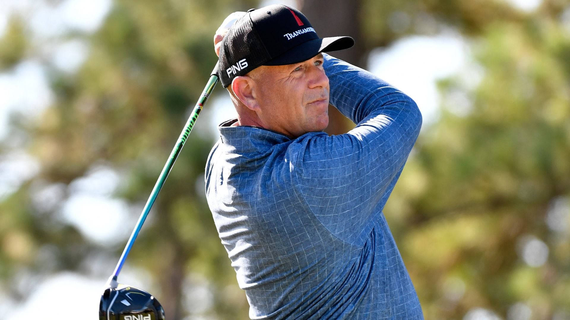 Stewart Cink, blue checkered shirt, black cap, Full HD Desktop Wallpaper