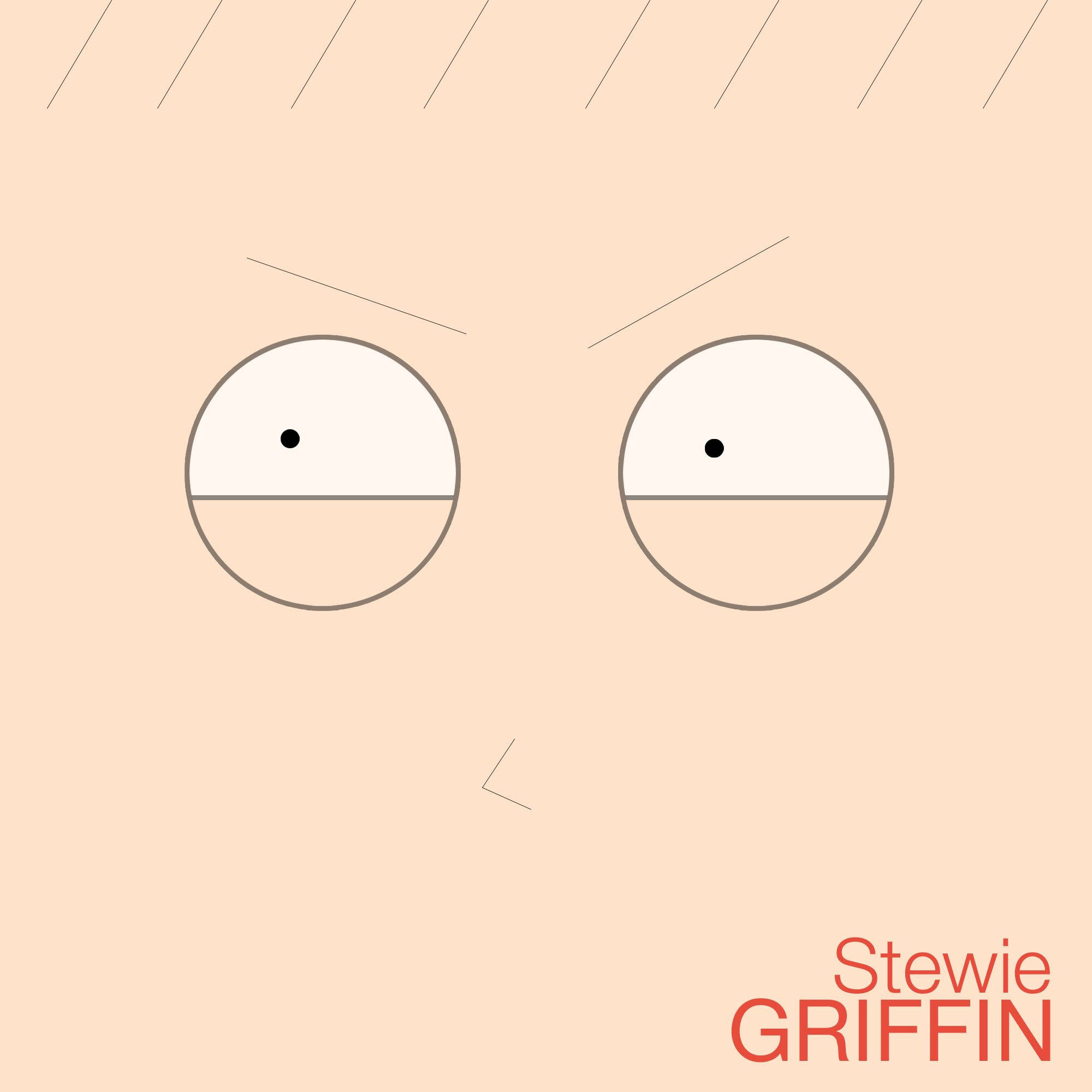 Stewie Griffin, round eyes, minimalist line-art, Full HD Desktop Wallpaper