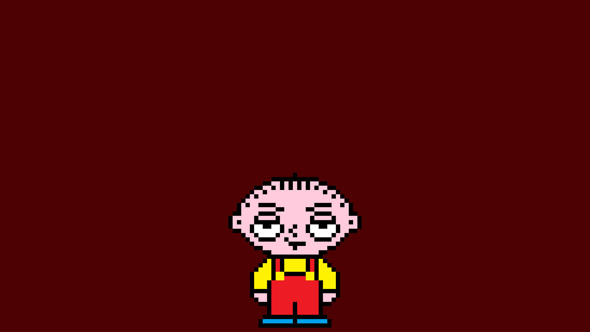 Stewie Griffin, pixel art, red overalls, Full HD Desktop Wallpaper