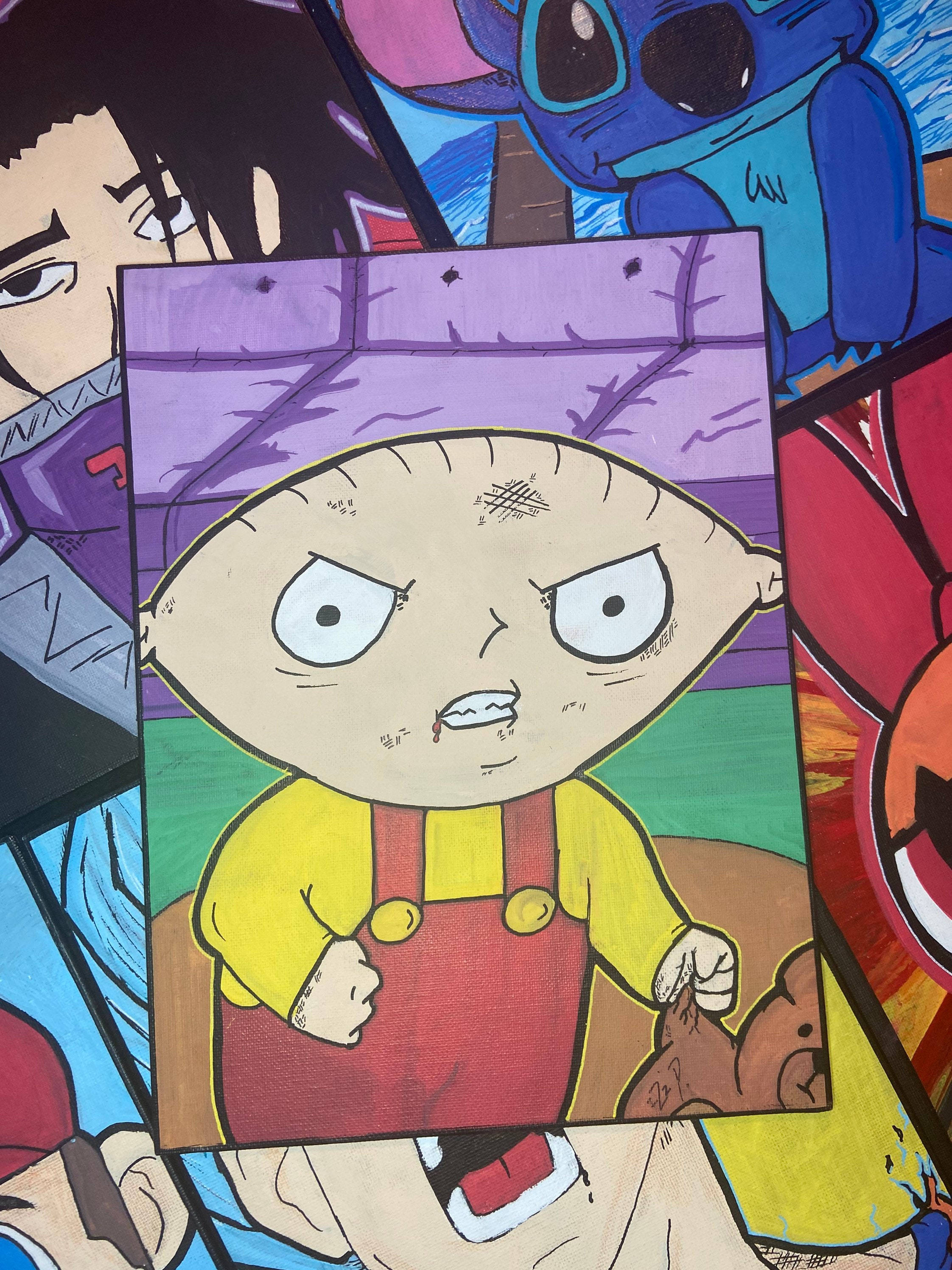 Stewie Griffin, angry eyes, clenched fists, 2K Phone Wallpaper