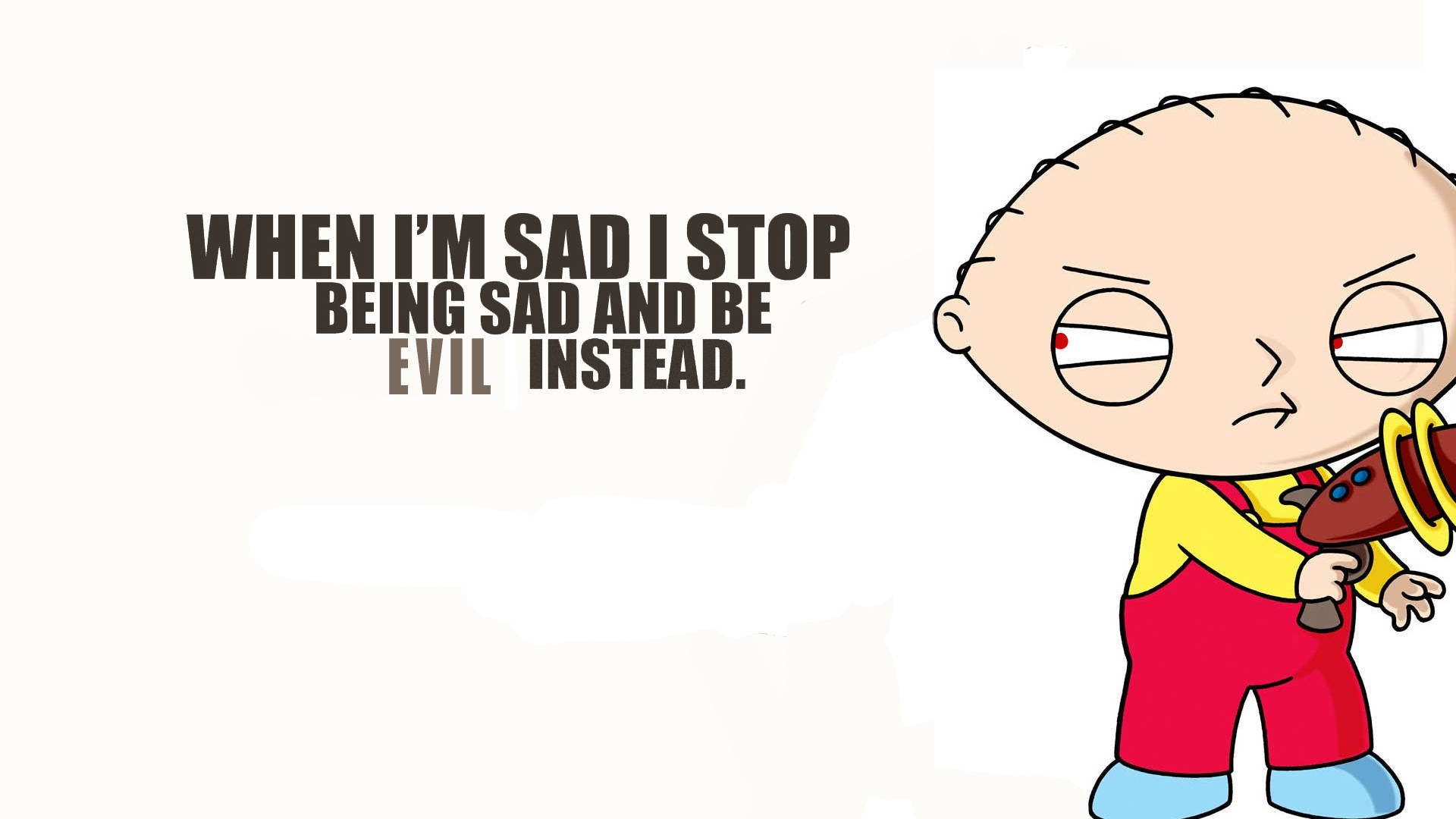 Stewie Griffin, toy gun, mischievous grin, Full HD Desktop Wallpaper
