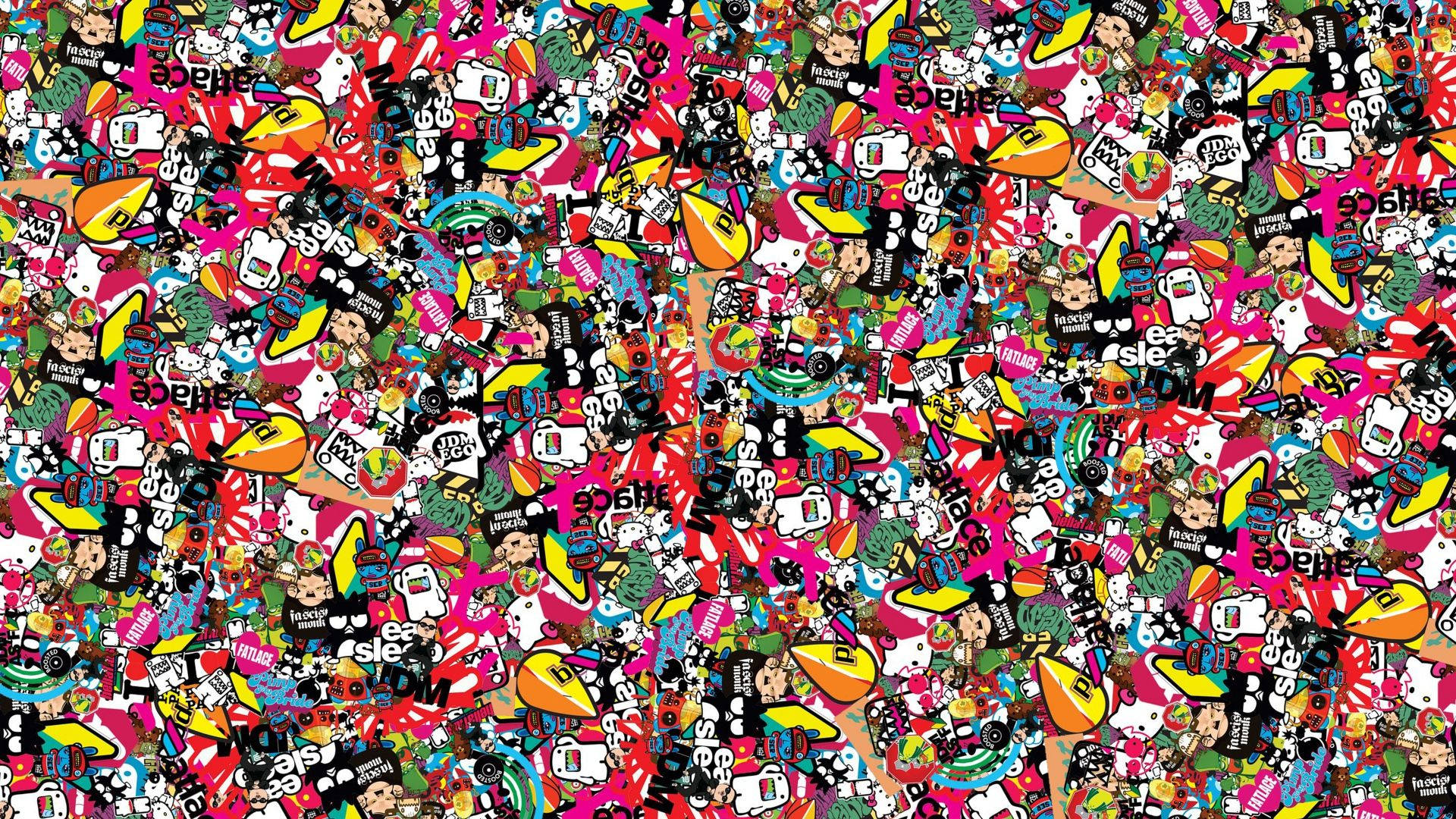 neon pink, yellow, black, Full HD Desktop Wallpaper