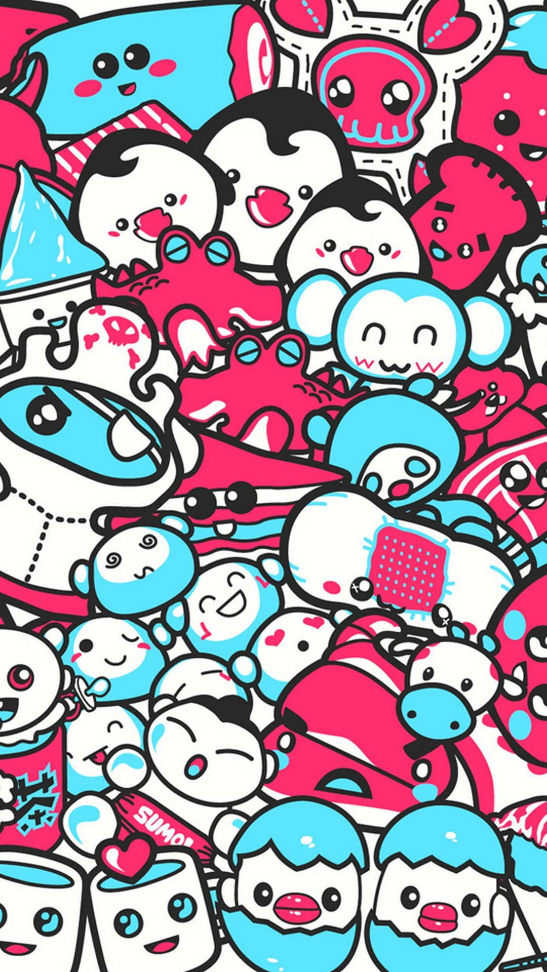 red, blue, aesthetic, Full HD Phone Wallpaper