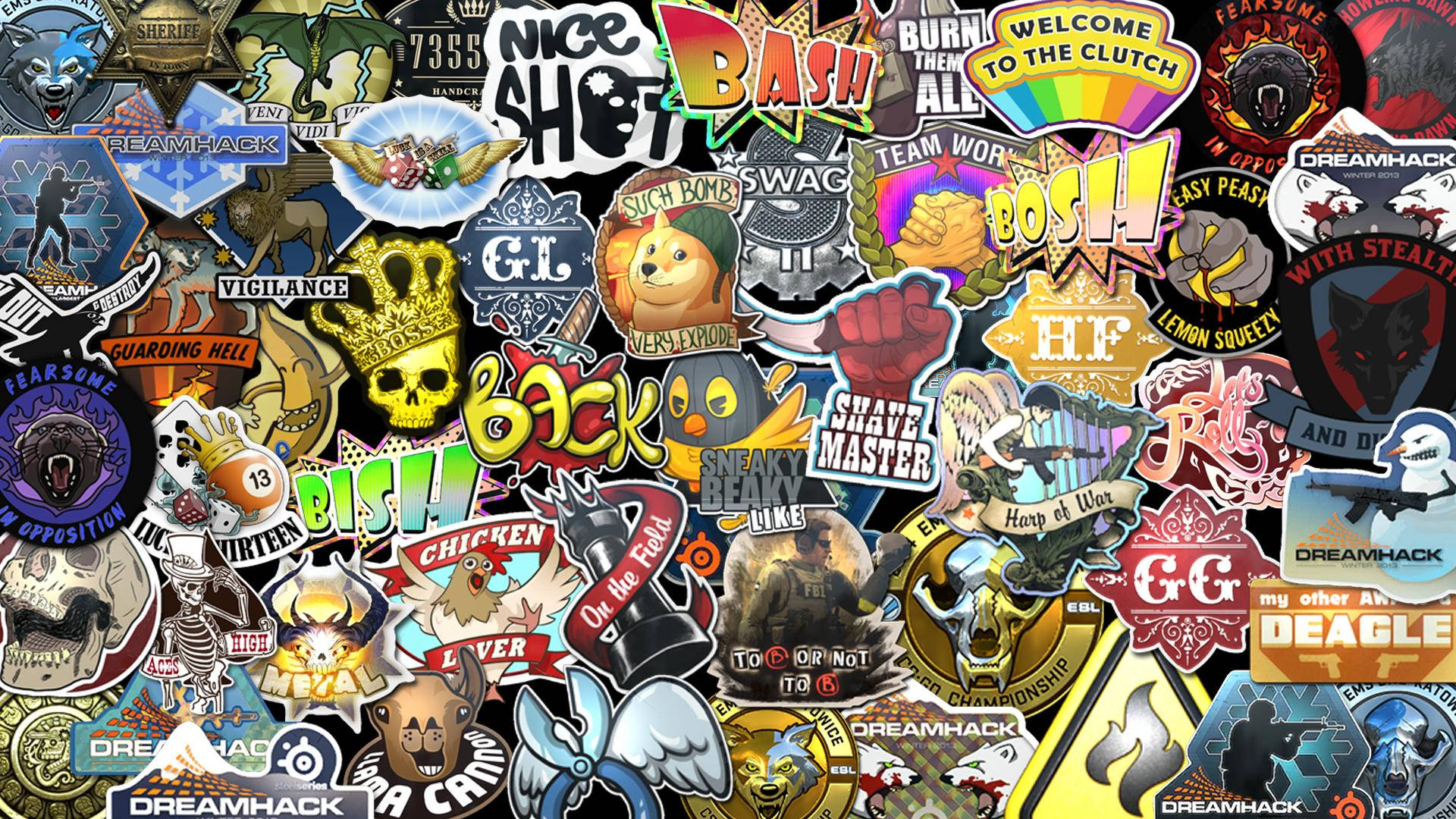 Badass Aesthetic Stickers, gaming, esports, Full HD Desktop Wallpaper