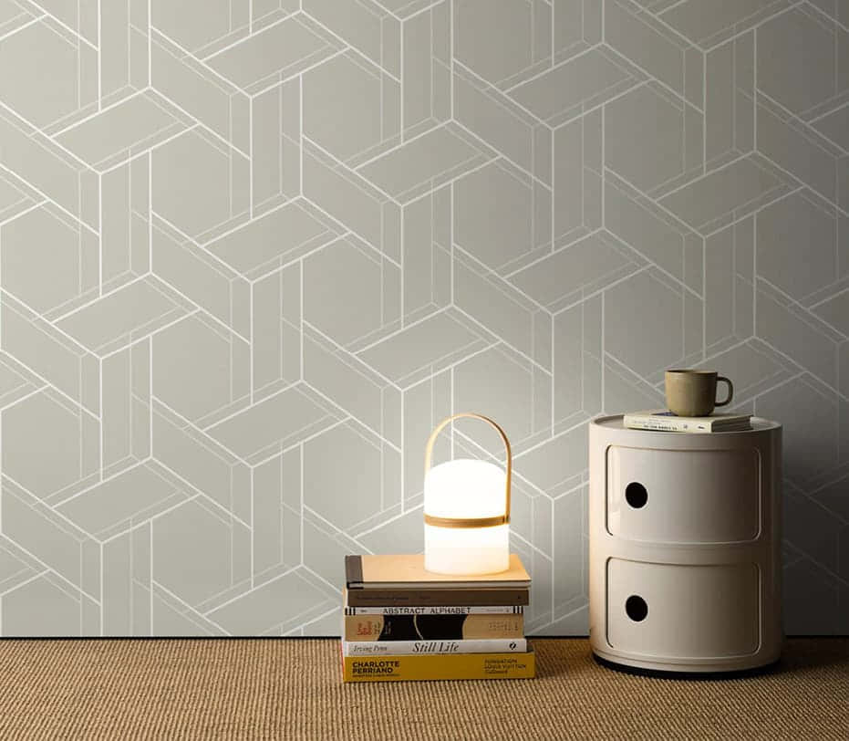 geometrical lamp, soft gray, white lines, SD Desktop Wallpaper