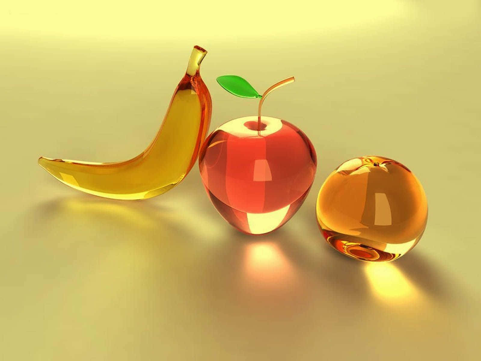 fruits still life art glass, banana, apple, HD Desktop Wallpaper
