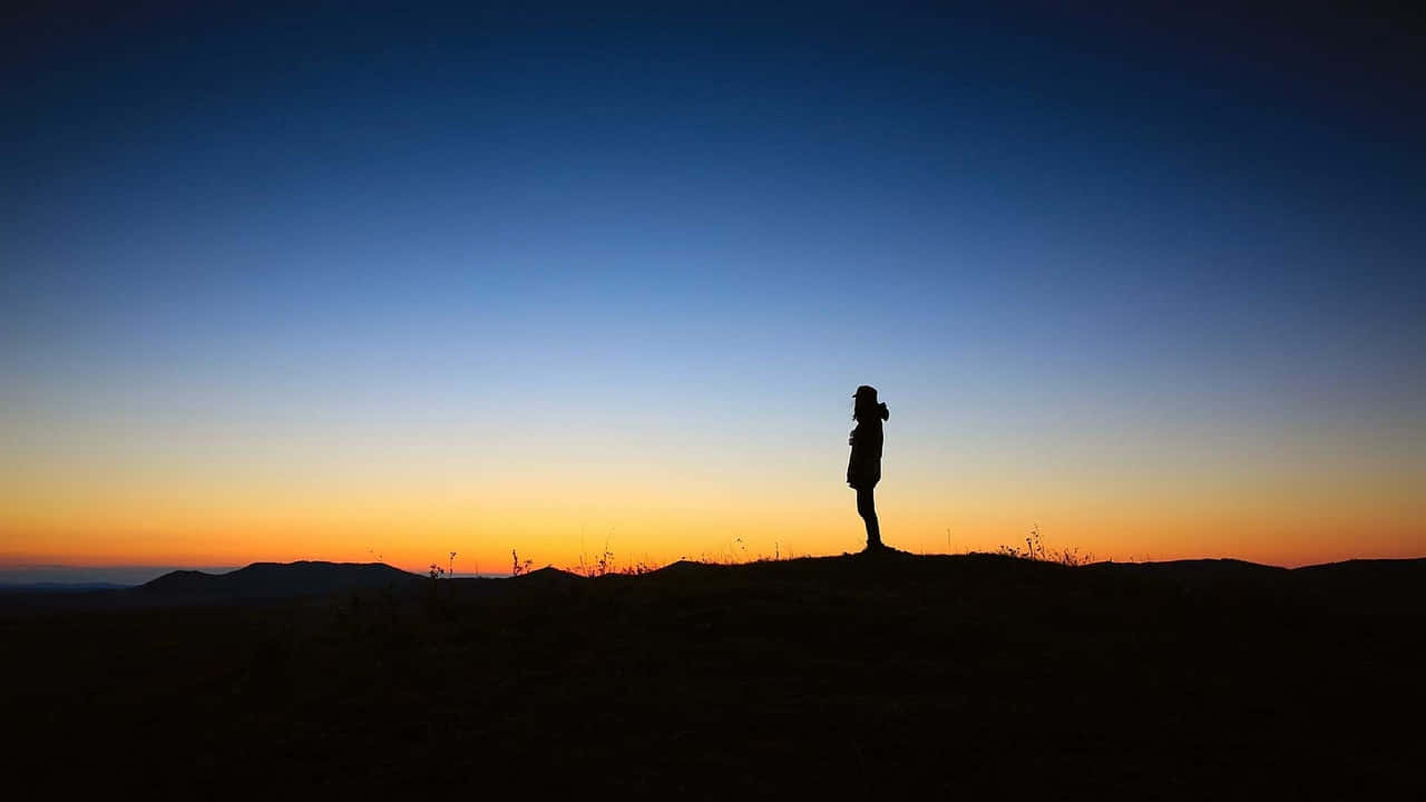 Still, Sunset, hill, HD Desktop Wallpaper