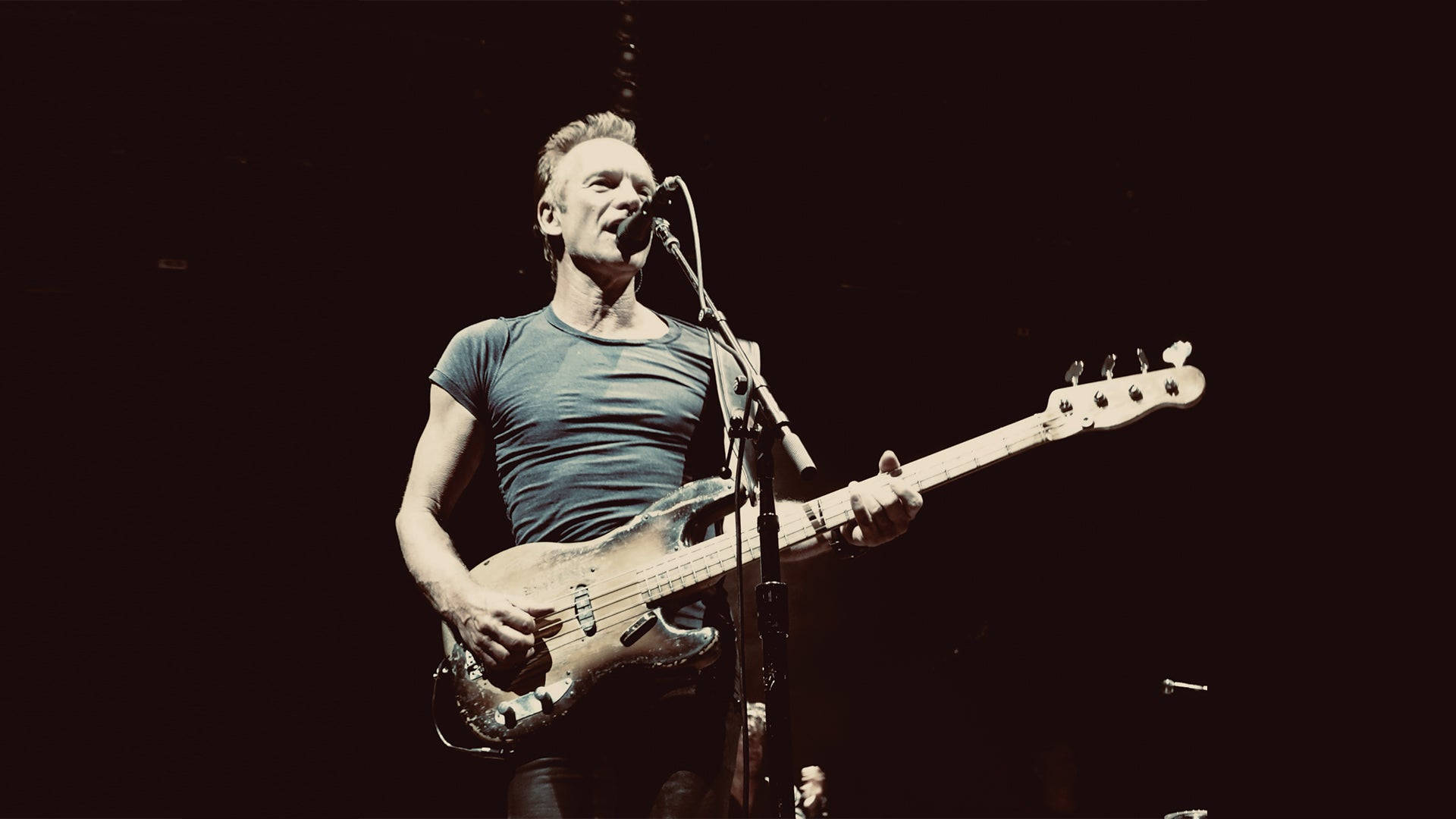 Sting, bass guitar, stage lights, Full HD Desktop Wallpaper