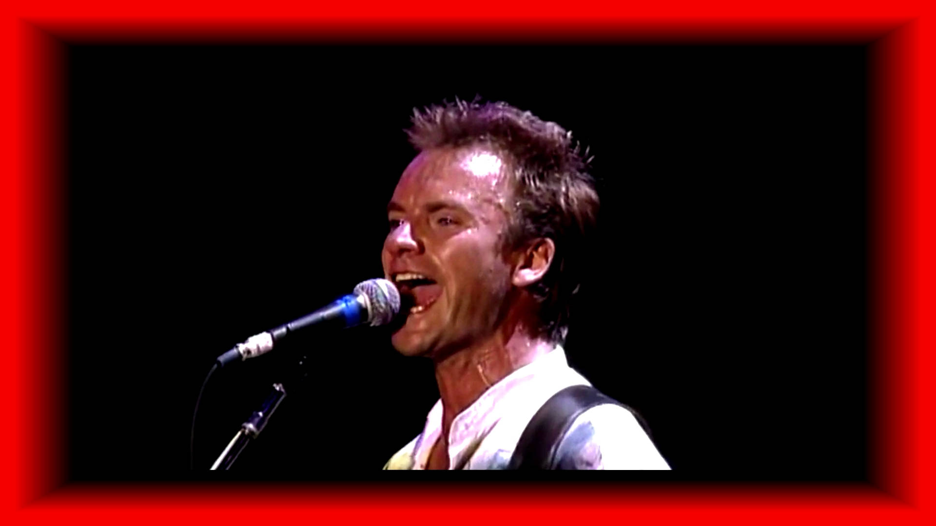 Sting, Red Border, male singer, Full HD Desktop Wallpaper