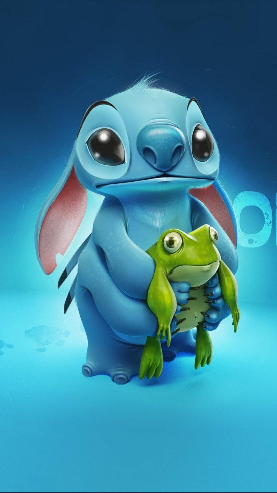 Stitch 3d, blue alien, big eyes, Full HD Phone Wallpaper