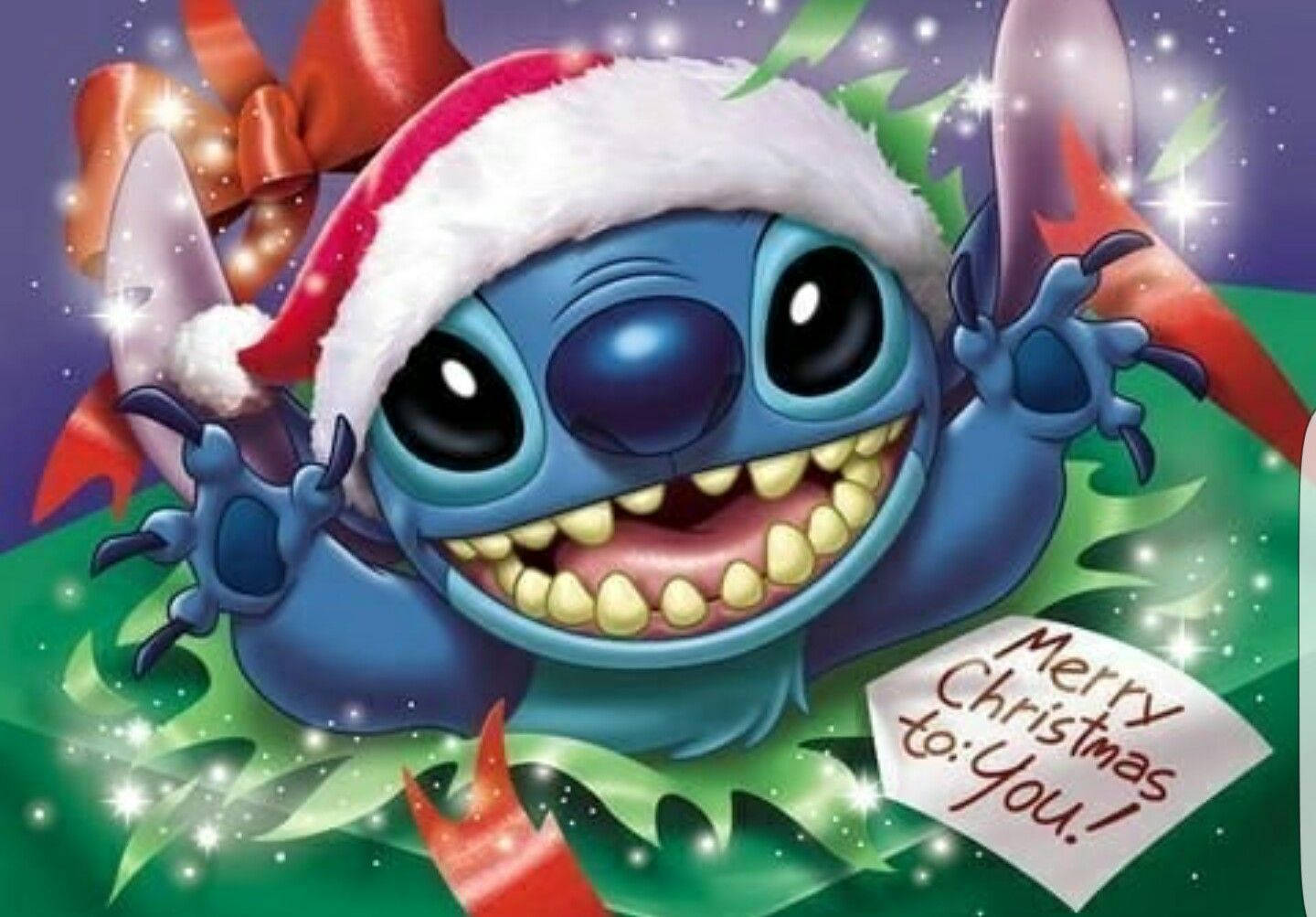 Stitch, Santa hat, red, HD Desktop Wallpaper