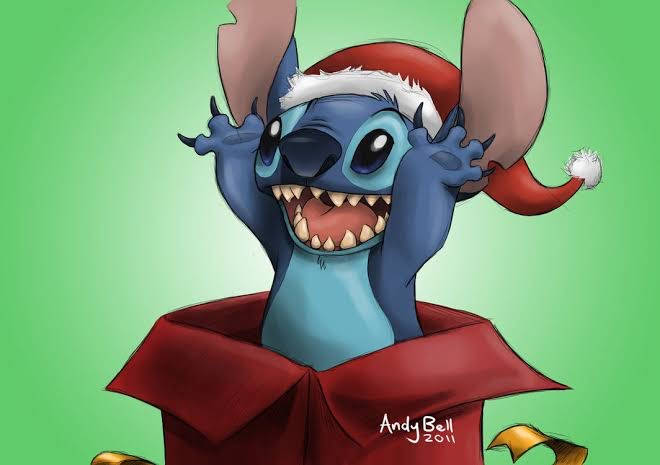 box stitch aesthetic, blue alien creature, big ears, SD Desktop Wallpaper