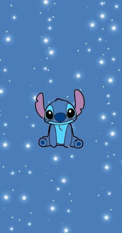Stars Stitch Aesthetic, blue alien, big eyes, SD Phone Wallpaper