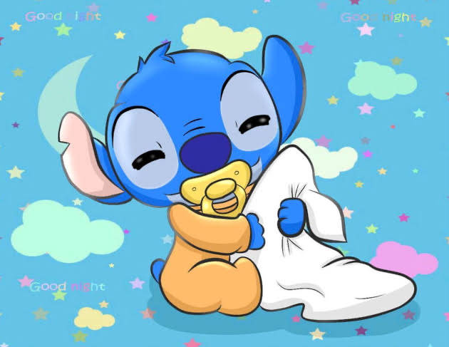 Stitch, pacifier, blanket, SD Desktop Wallpaper