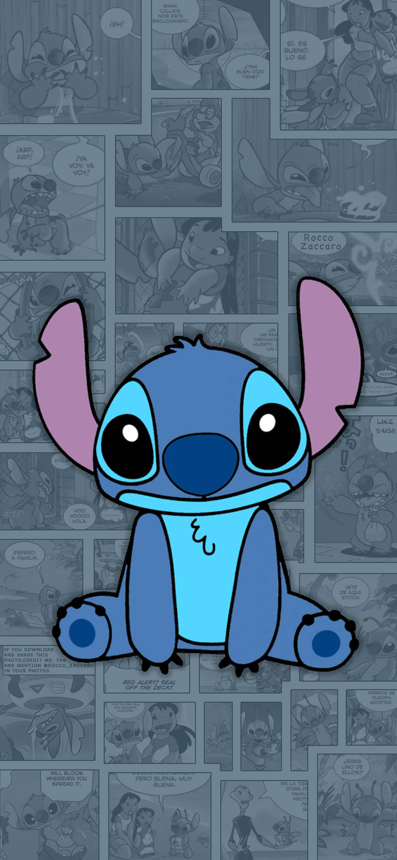 Stitch, blue alien, big eyes, 2K Phone Wallpaper
