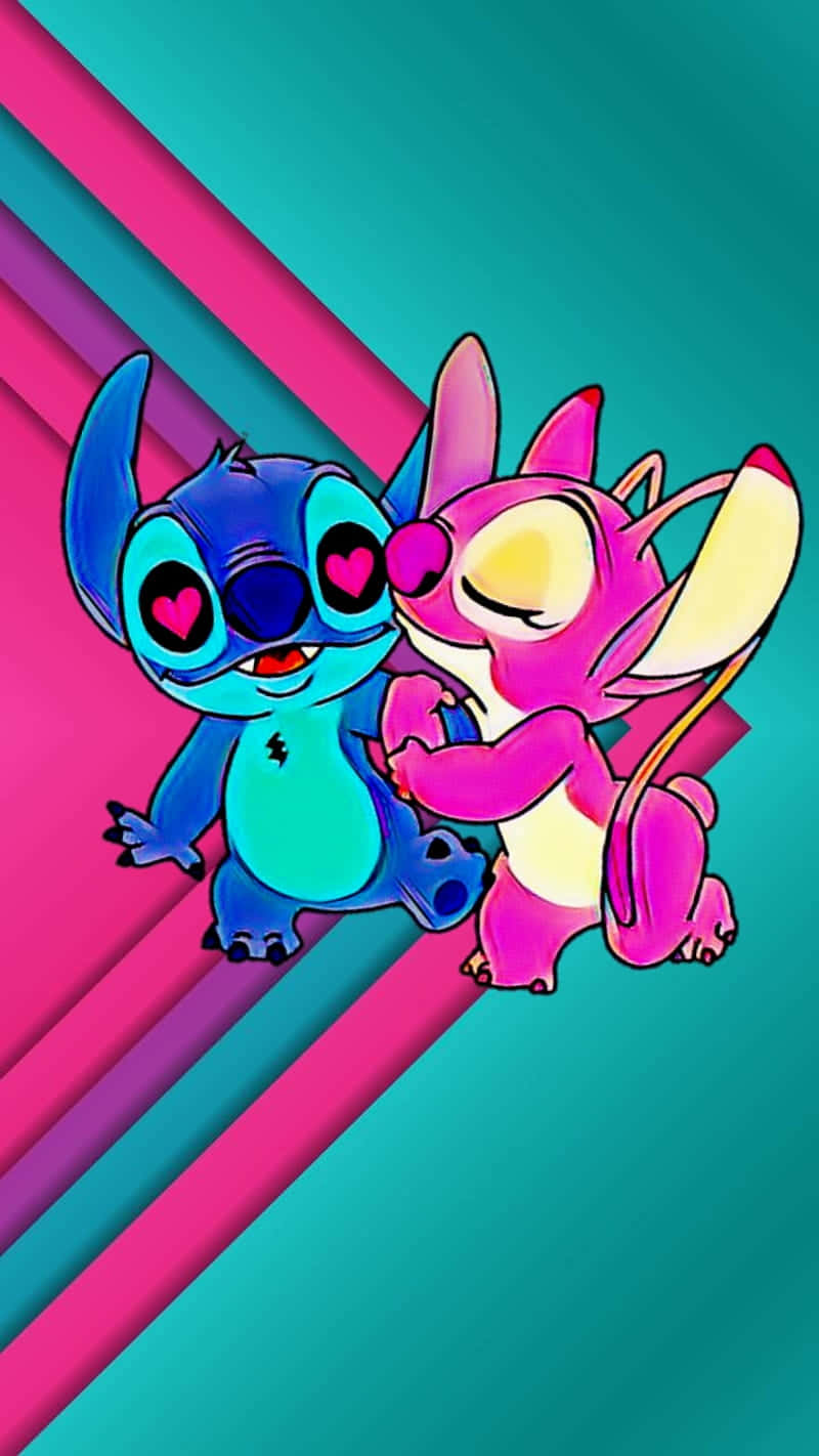 Stitch, Angel, heart eyes, HD Phone Wallpaper