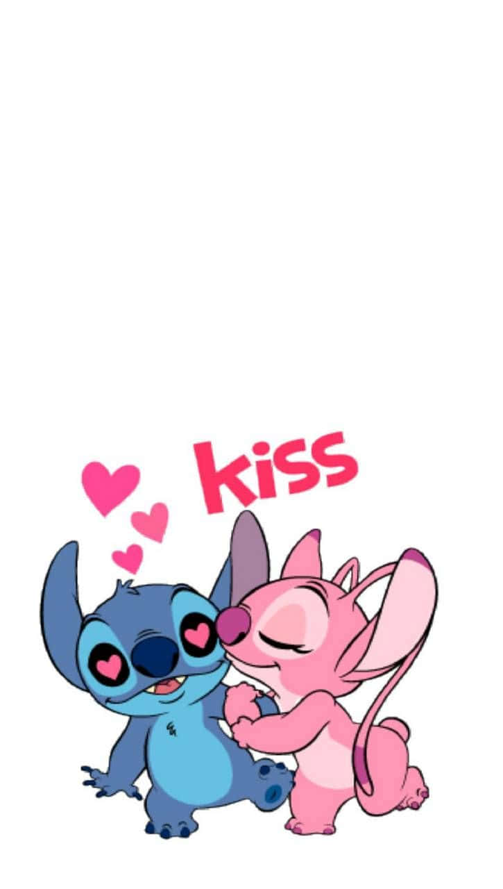 Stitch, Angel, kiss, HD Phone Wallpaper