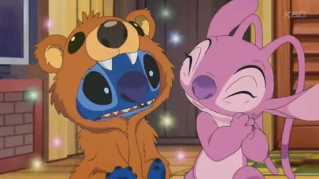 Stitch, Angel, bear costume, HD Desktop Wallpaper