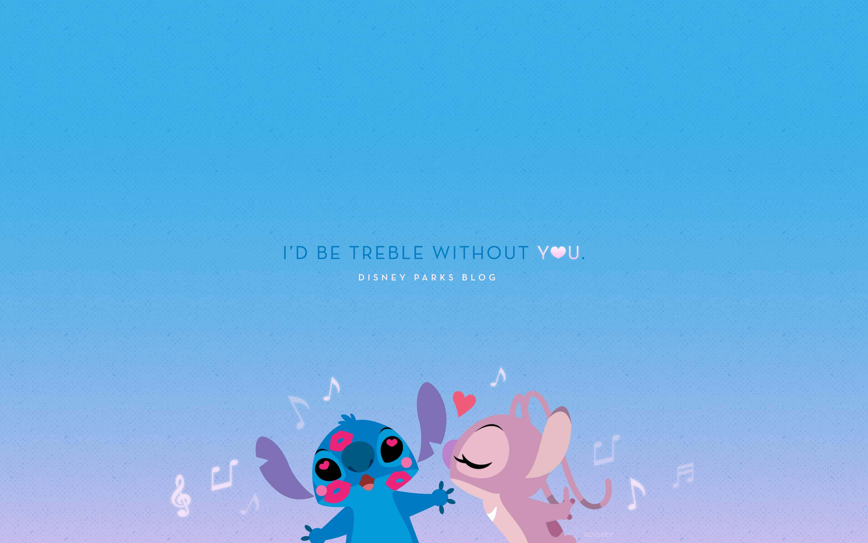 Stitch Computer, blue, pink, 2K Desktop Wallpaper