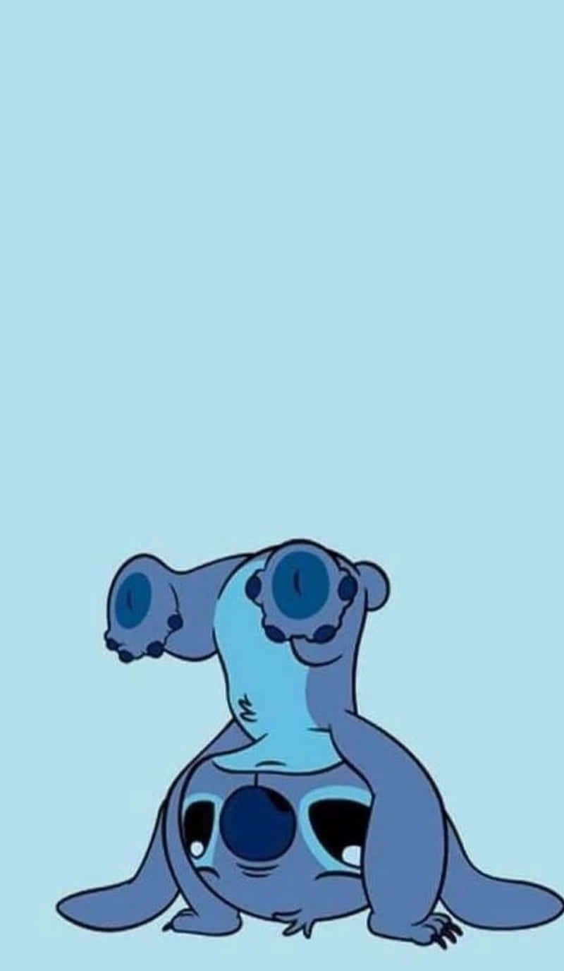 Stitch Computer, blue cartoon alien, big eyes, HD Phone Wallpaper