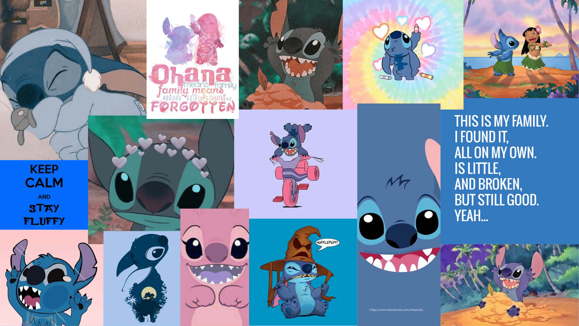 Stitch Computer, Stitch, vibrant collage, Full HD Desktop Wallpaper