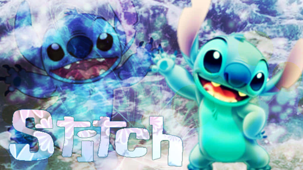 Stitch, blue alien character, big eyes, SD Desktop Wallpaper